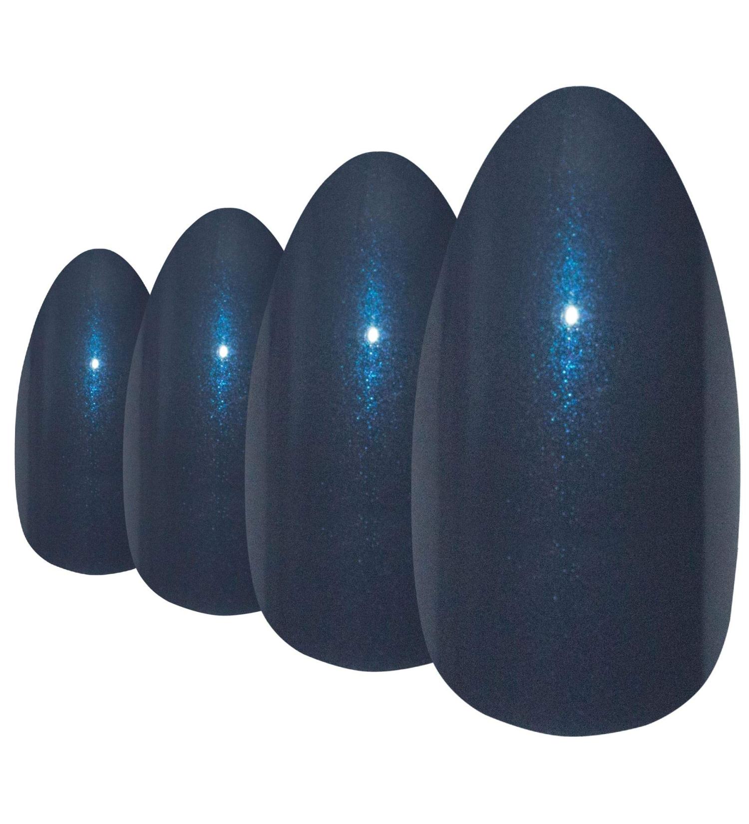 Shop Bling Art Grey Glitter Almond Stiletto False Nails - 24 Long Acrylic Tips | International Shipping Available - Buy Online on GoSupps.com