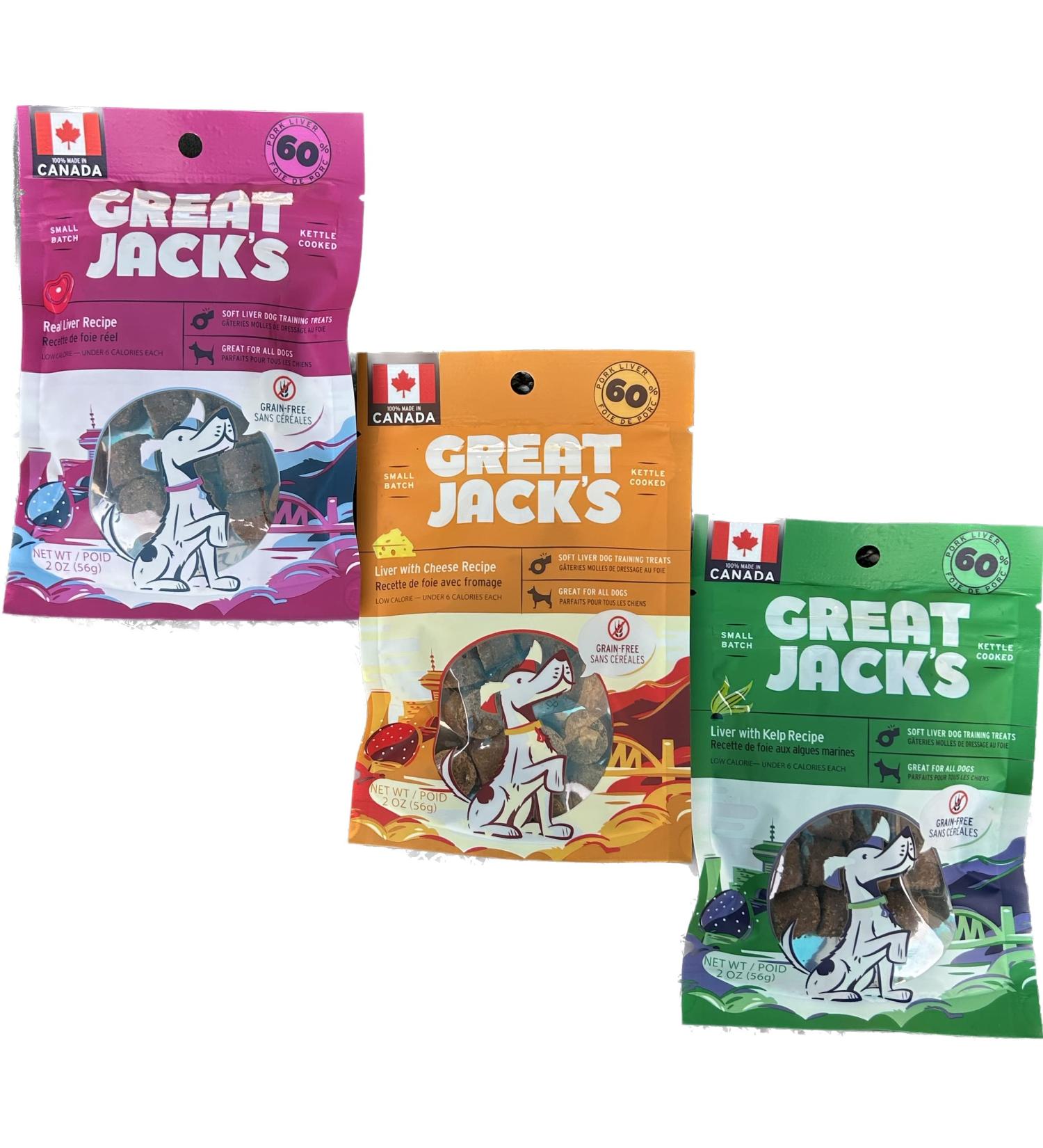 Great Jacks Grain Free Liver with Cheese Liver with Kelp Real Liver Recipe 3 X 56g. - Buy Online on GoSupps.com