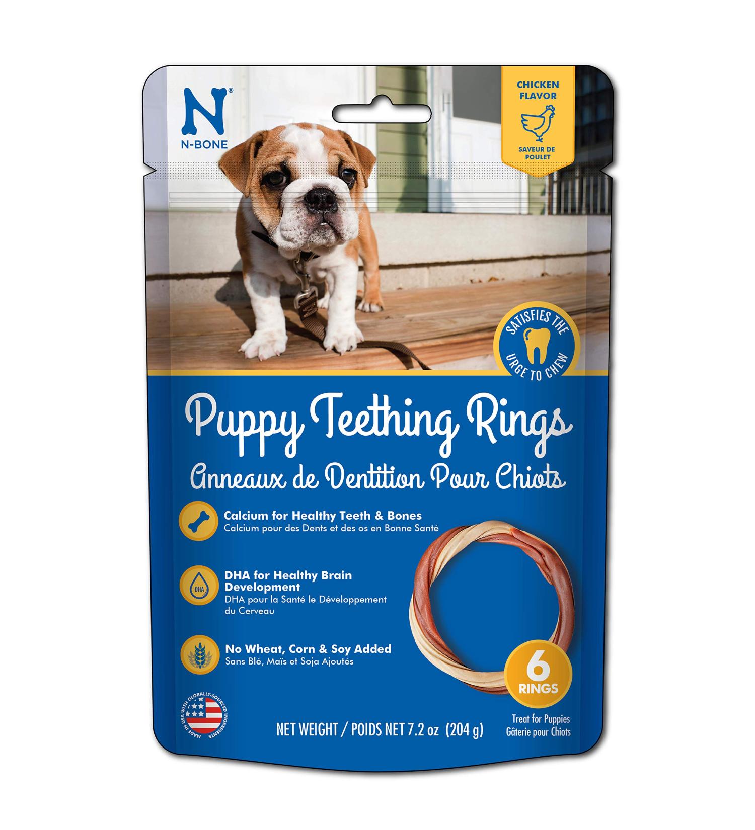 N-Bone Puppy Teething Rings Chicken Flavor 6-Count - 7.2 oz - Chew Toys for Teething Puppies - Buy Online on GoSupps.com
