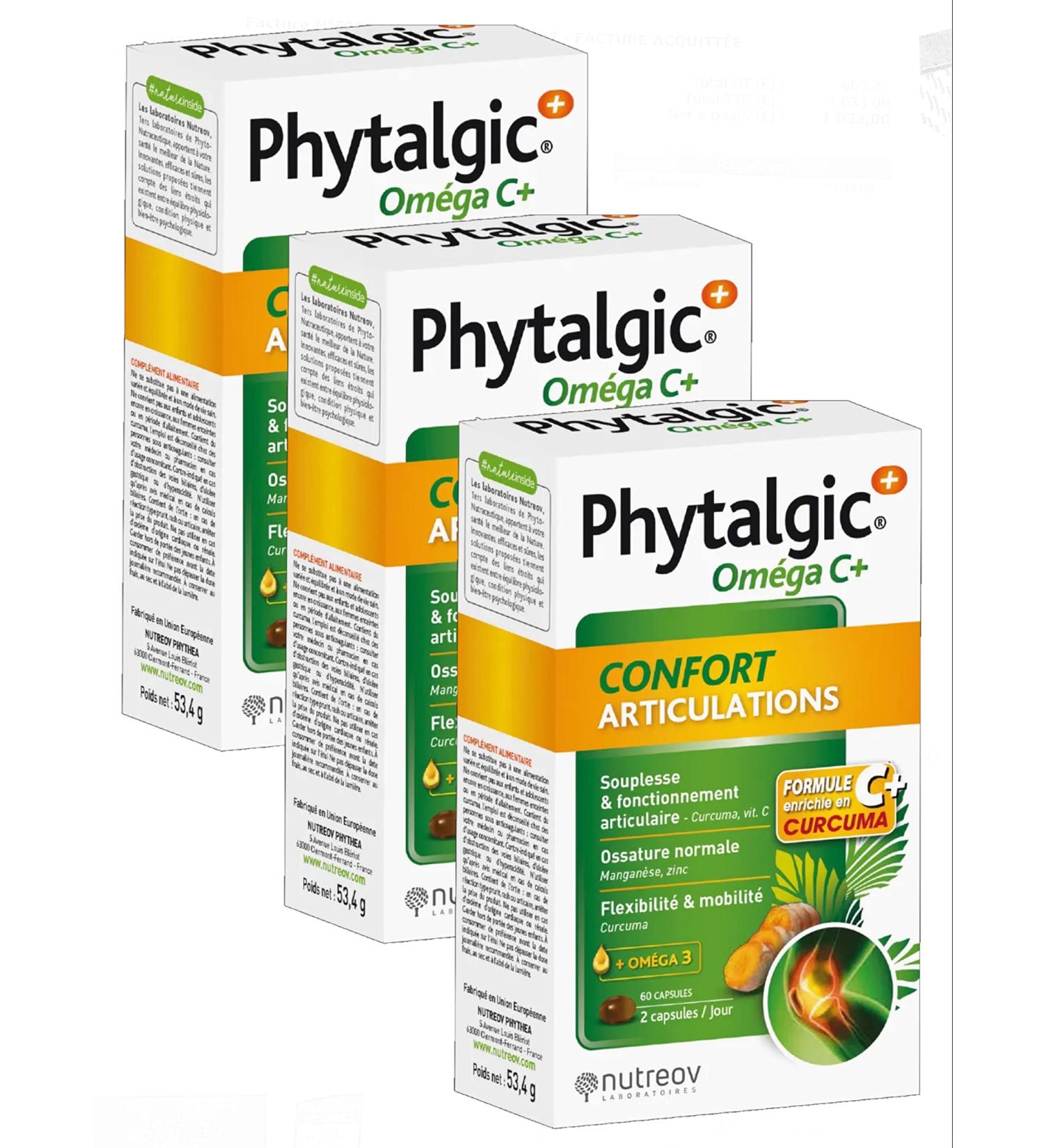 PHYTALGIC + Omega C+ Comfort Joint Pack of 3 Boxes of 60 Capsules (Pack 3) - Buy Online on GoSupps.com