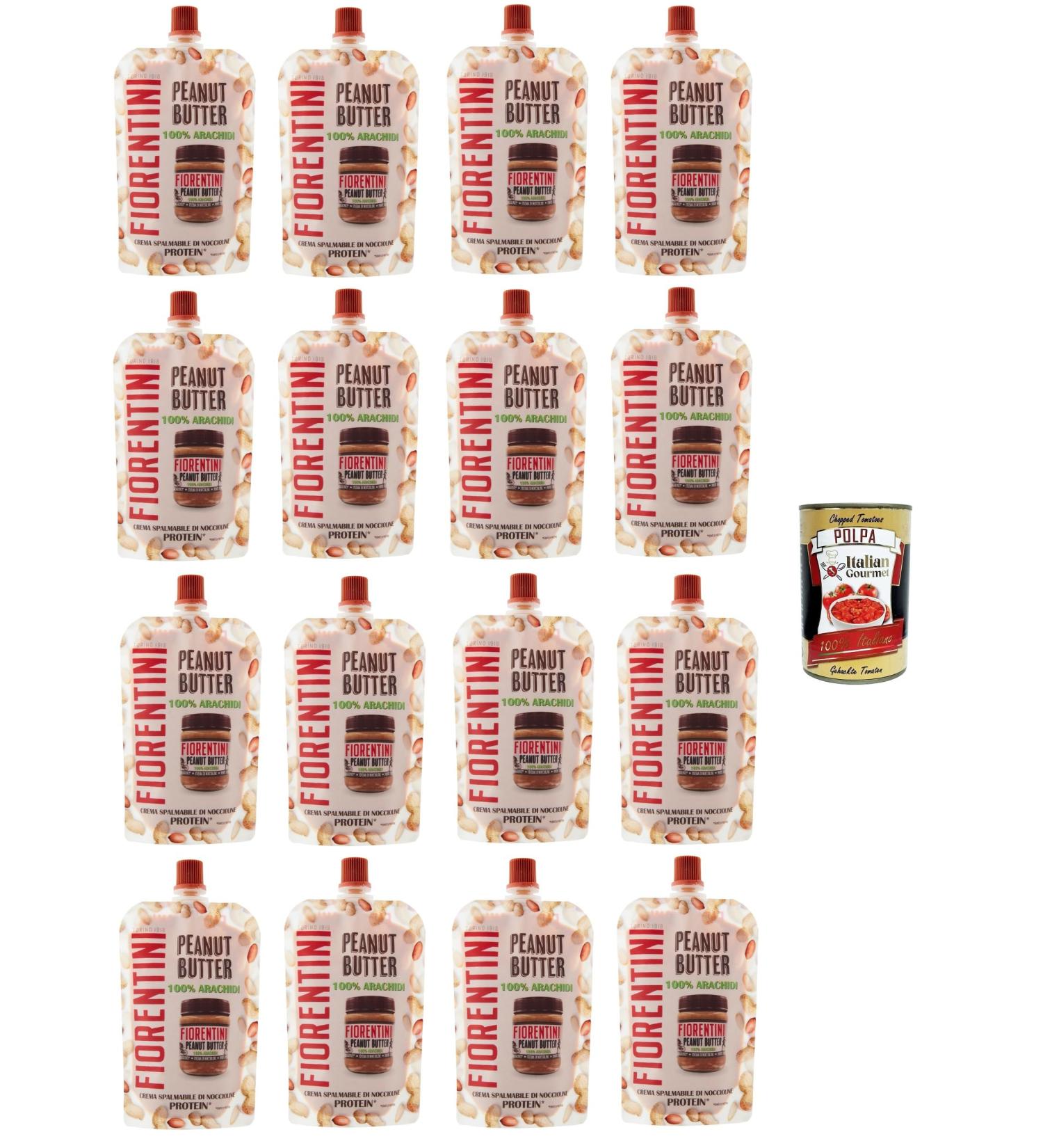 Fiorentini Peanut Butter 100% Peanuts in Pouch 100% Peanut in Bag 16 x 100g + Italian Gourmet Polpa 400g - Buy Online on GoSupps.com
