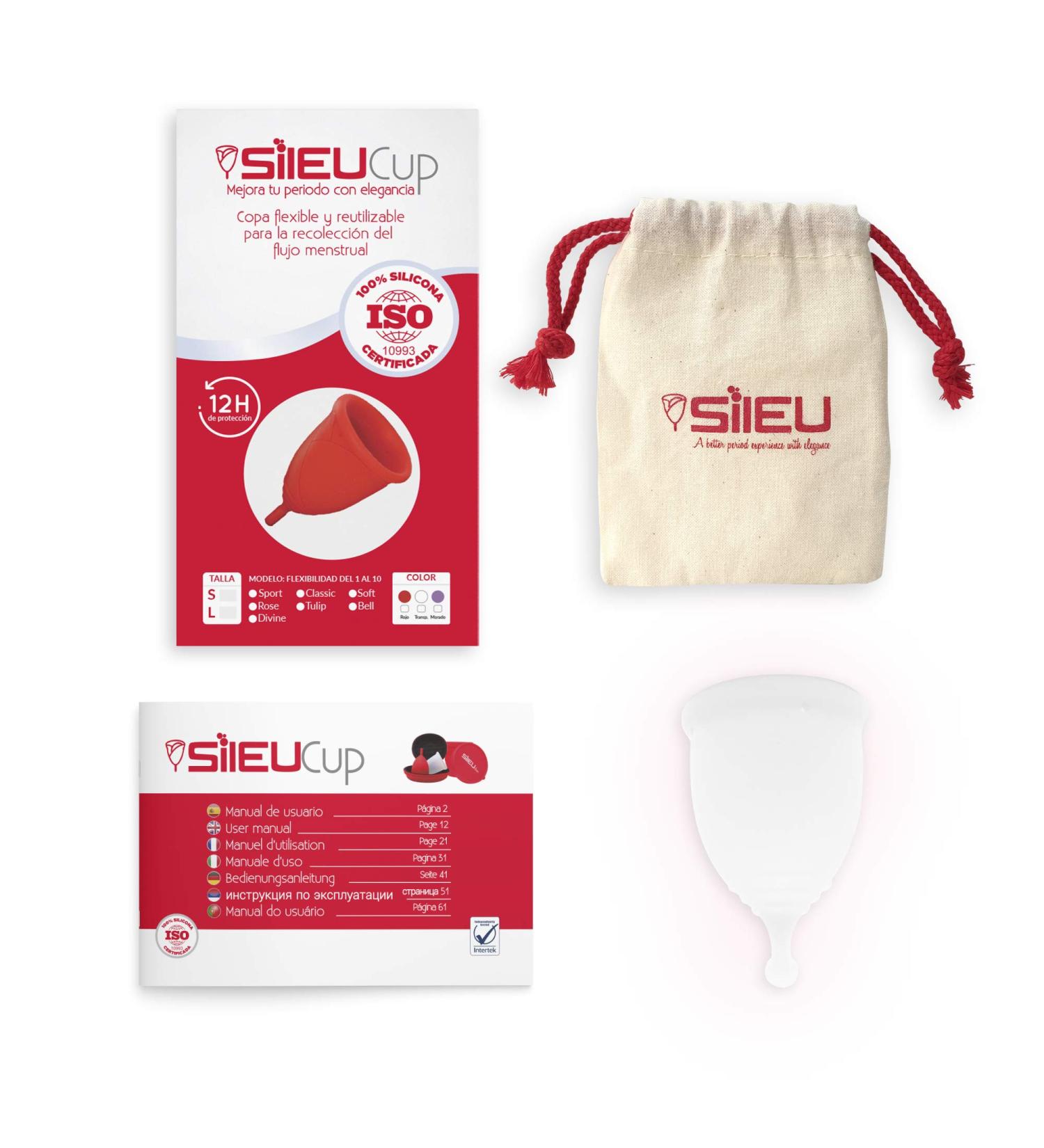 Sileu Menstrual Cup Divine - 12-Hour Leak Protection Medical Silicone Size S Transparent - Comfort & Cramp Control - Buy Online on GoSupps.com