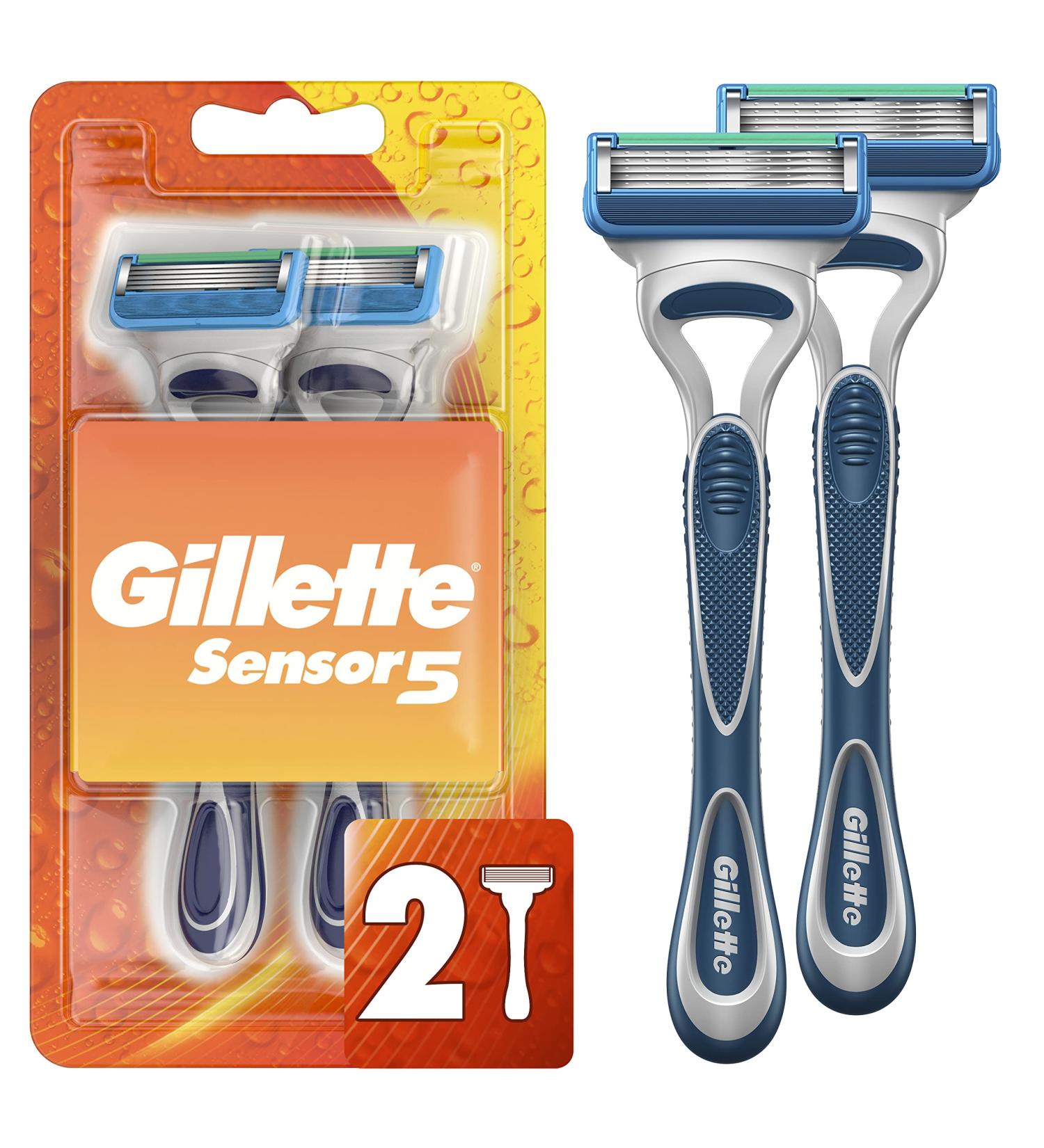 Gillette Sensor5 Men's Disposable Razor 2 Pack - Long-Lasting Precision Shave - Buy Online on GoSupps.com