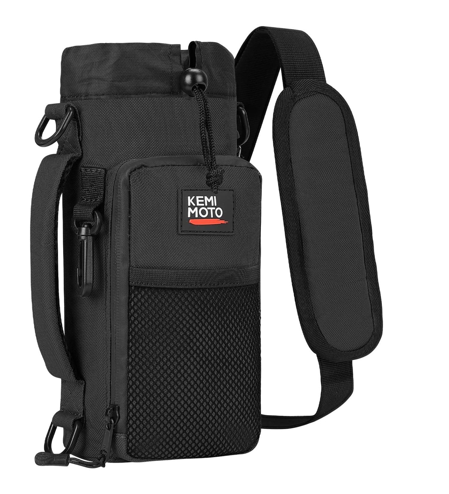 Buy Kemimoto 750ml/950ml/1.2L Water Bottle Holder - Adjustable Shoulder Strap Perfect for Hiking Camping & Fishing - Durable Black Bag - Buy Online on GoSupps.com