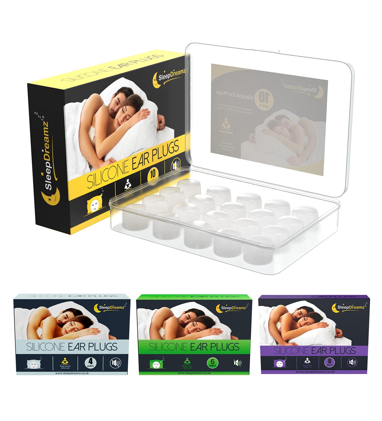 SleepDreamz Premium White Ear Plugs for Sleeping - 10 Pairs Noise-Cancelling Silicone Earplugs for Peaceful Sleep, Work, Concerts & Travel - Soft & Comfortable - 20 Count - Buy Online on GoSupps.com