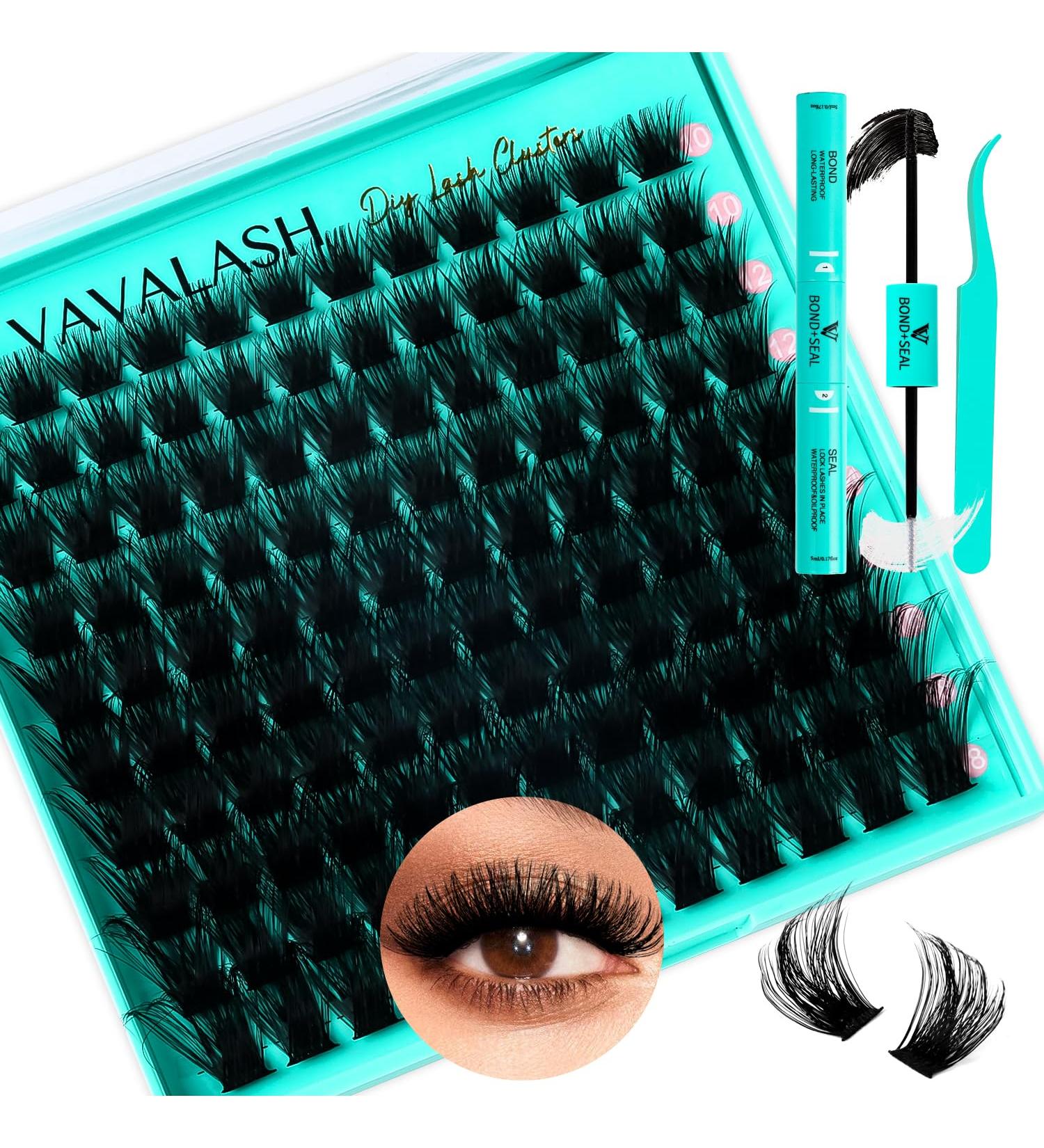 VAVALASH DIY Lash Extension Kit - Diva Volume Cluster Lashes 10-18mm | Individual Eyelash Extension Kit with Bond & Seal Glue | Perfect for Home Use - Buy Online on GoSupps.com