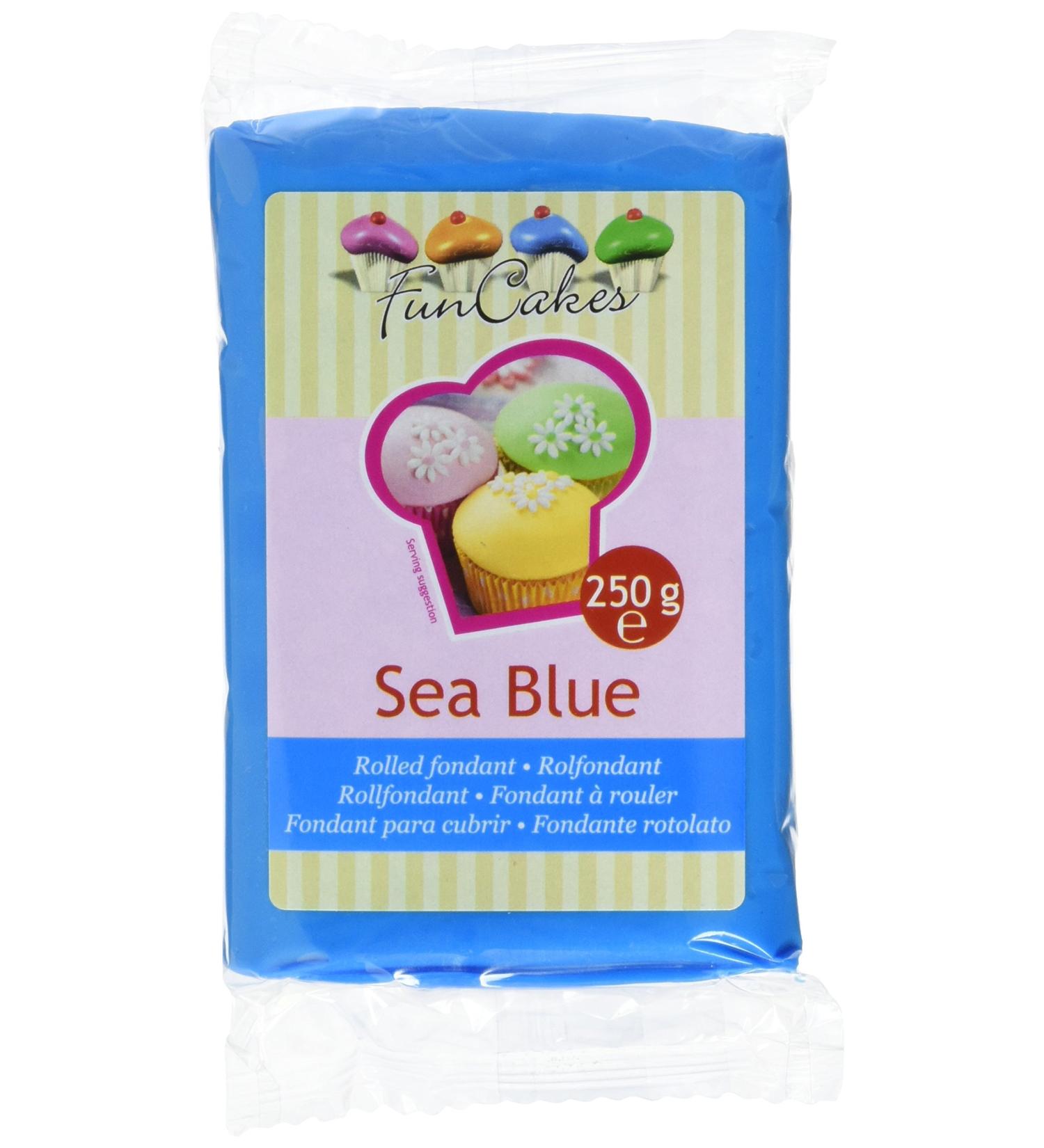 Funcakes Sea Blue Fondant 250g - Easy to Use Smooth & Elastic Cake Decoration | Halal Kosher Gluten-Free - Buy Online on GoSupps.com