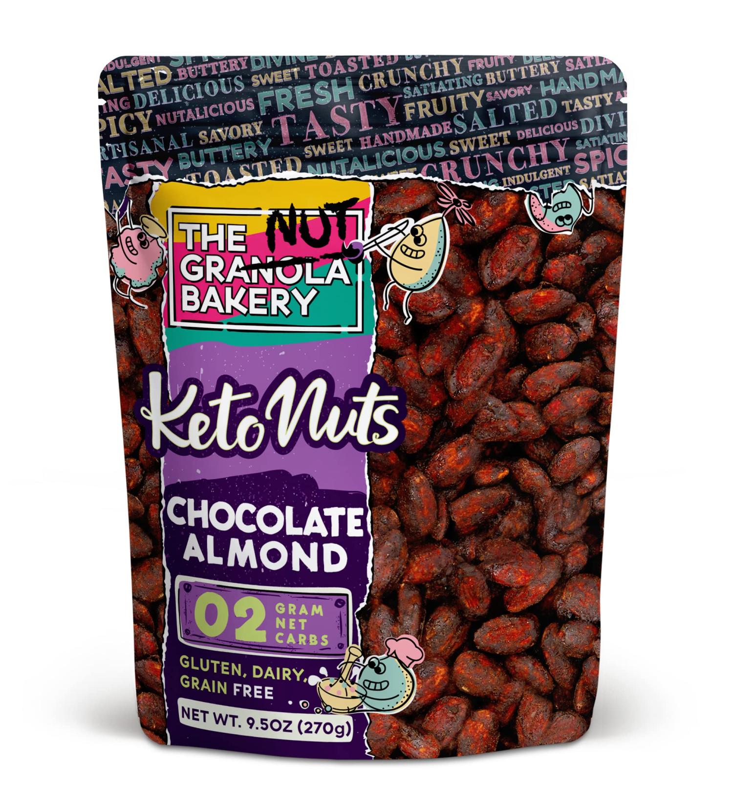 The Nut Bakery Chocolate Almond Keto Snacks - 2g Net Carbs - Low Carb Nuts - 9.5 Ounces (Pack of 1) - Buy Online on GoSupps.com