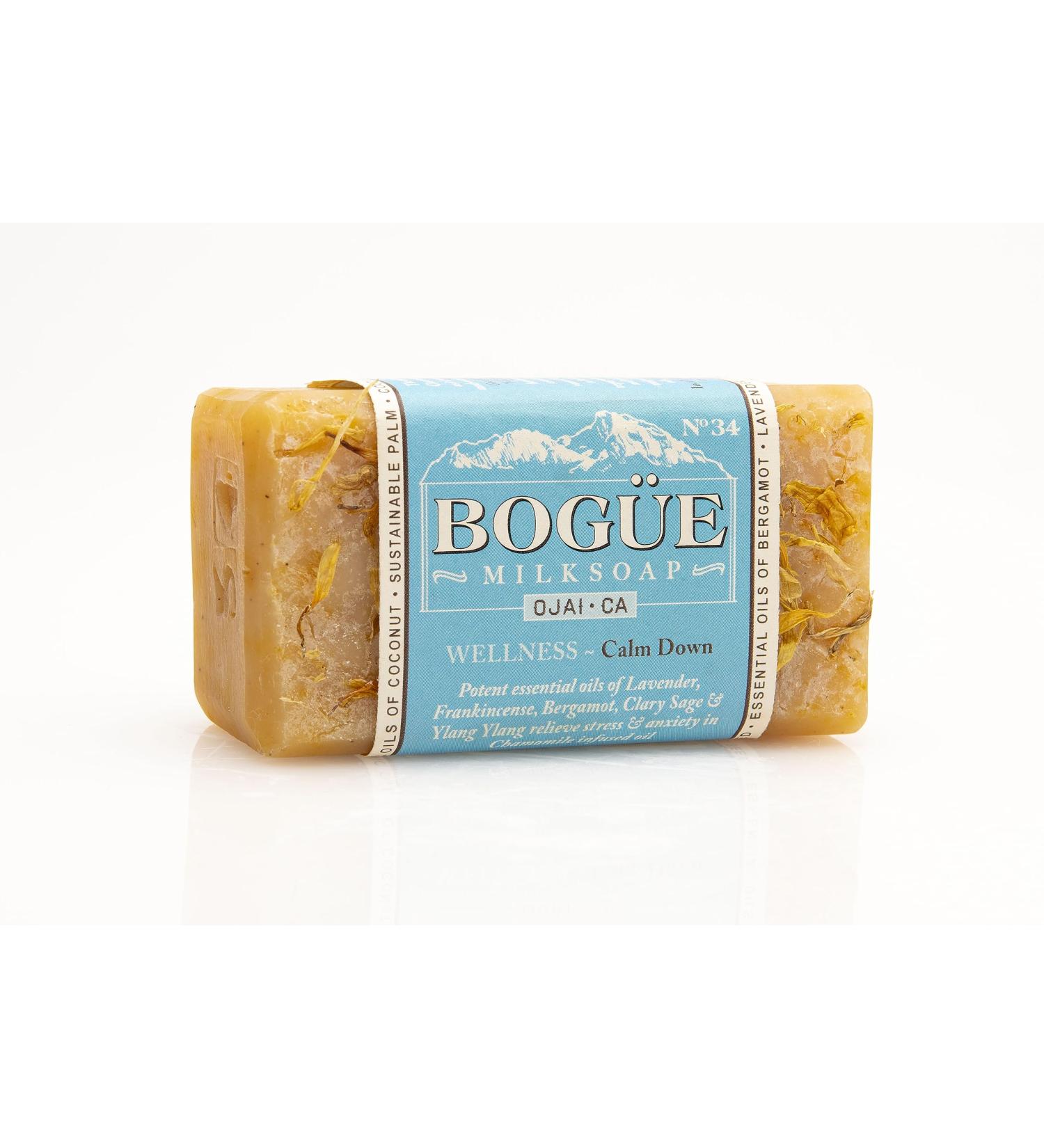 Handmade Goat Milk Soap - BOGUE No.34 WELLNESS Calm Down Blend | Lavender Frankincense Clary Sage & Chamomile Essential Oils for Stress Relief - Shop Internationally - Buy Online on GoSupps.com