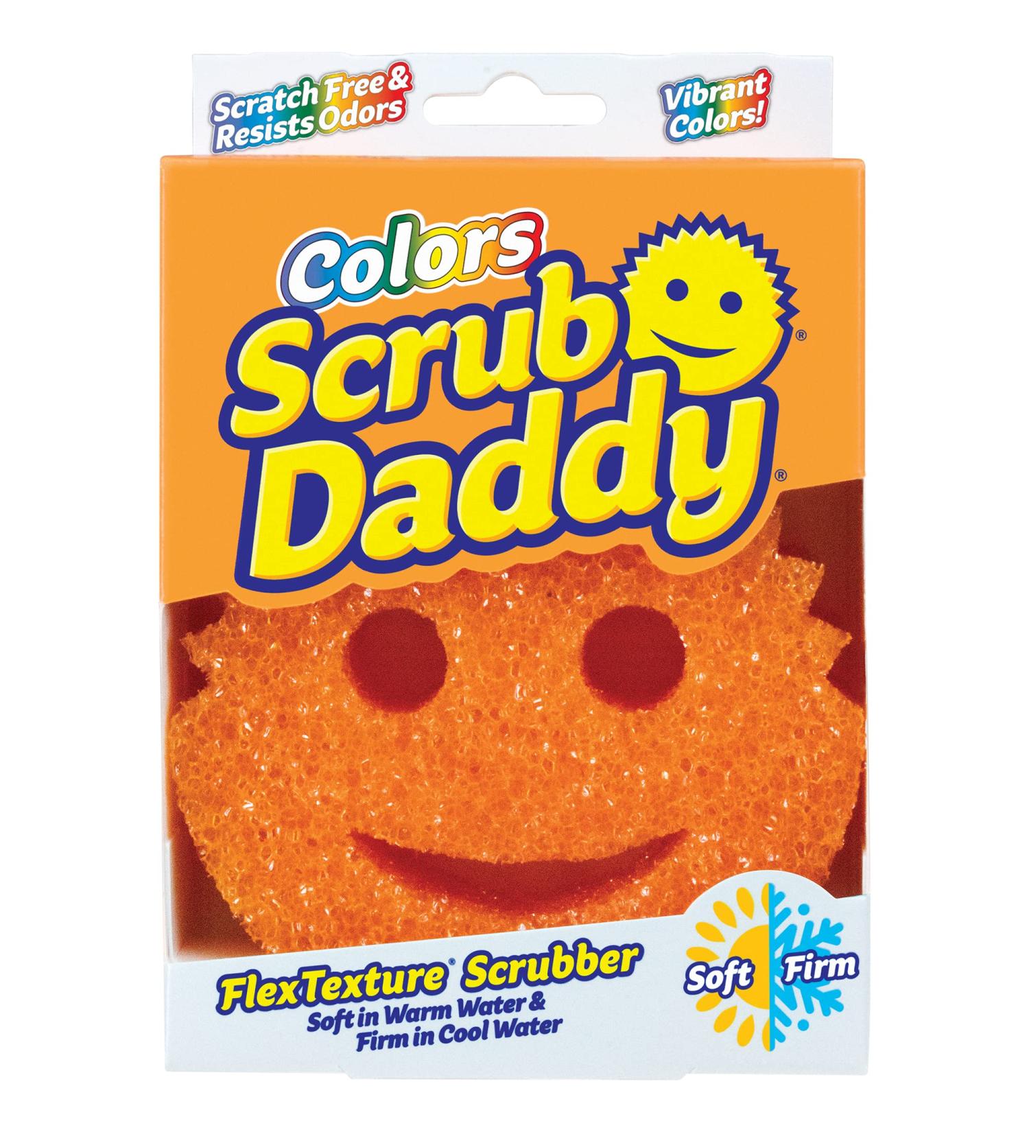 Scrub Daddy Color-Changing Sponge Scrubber - Non-Scratch Kitchen & Bathroom Cleaning Tool - Odor Resistant - Dishwasher Safe - Orange - Buy Online on GoSupps.com