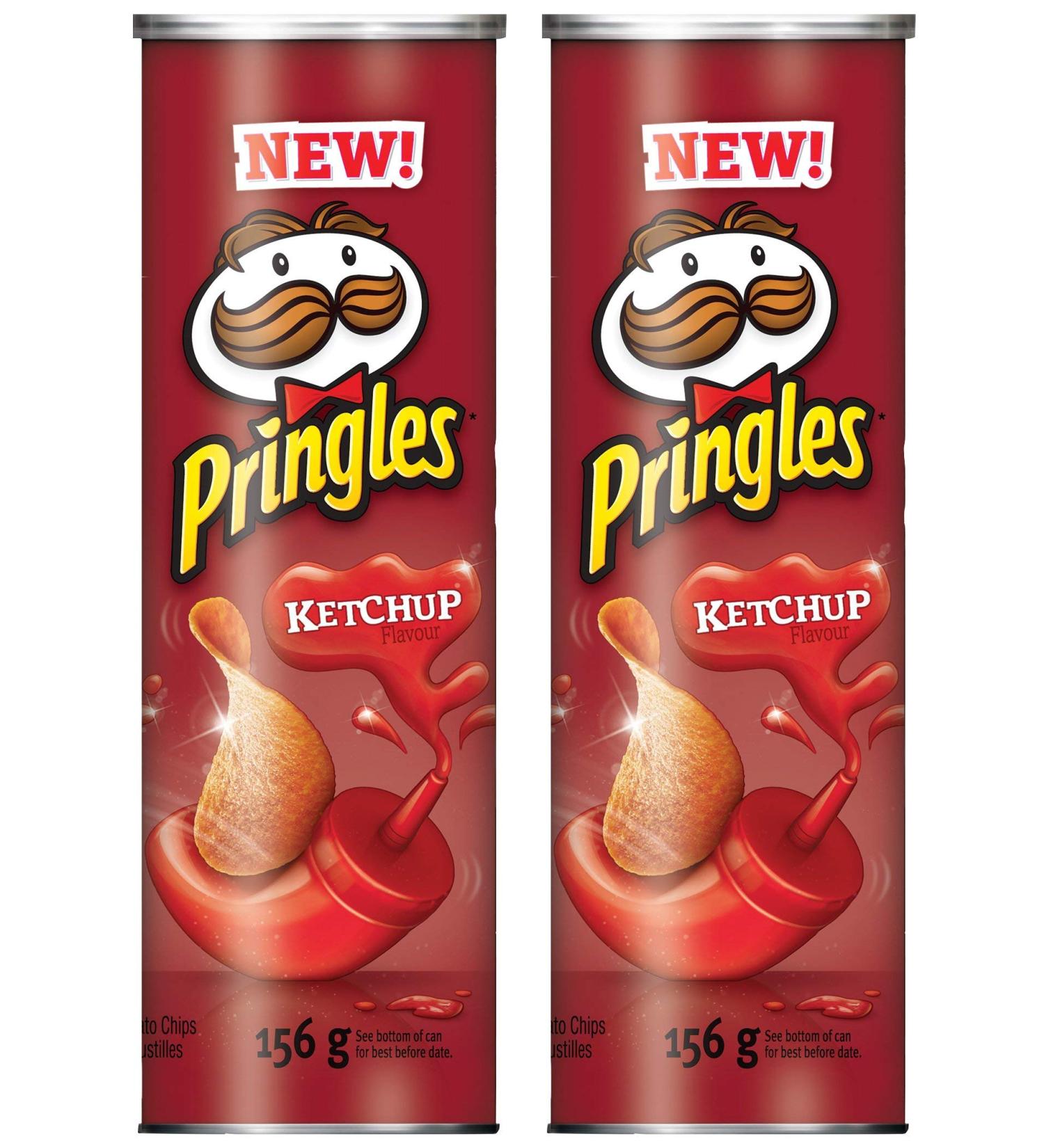 Pringles Potato Chips, Ketchup, 156 Grams/5.50oz (2 Pack)