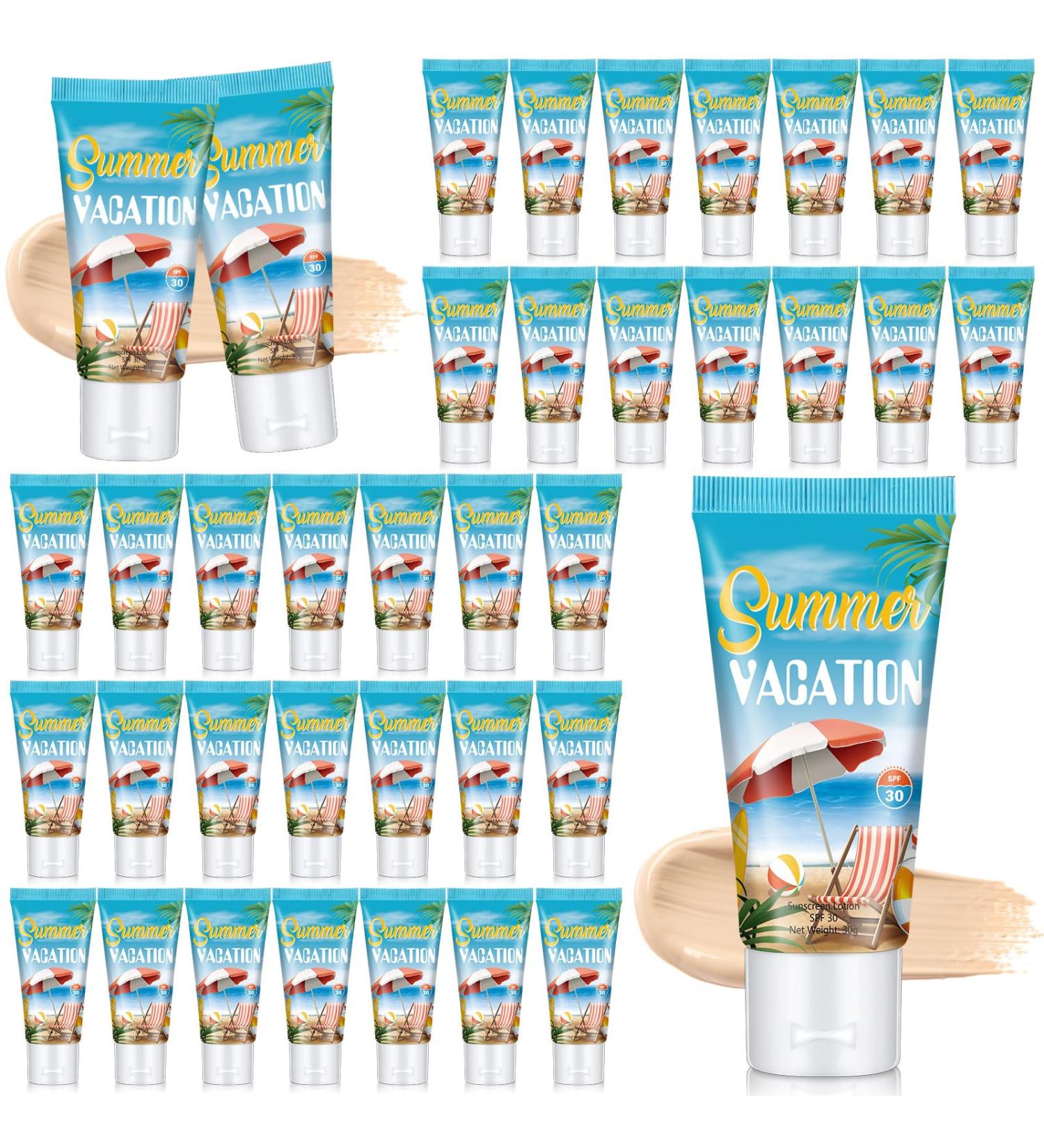 Dansib 36 Pcs Mini Tinted Sunscreen Bulk for Summer Vacation Party Spf 30 Water Resistant Sunscreen Lotion Bulk 1 oz Travel Size for Thank You Gifts Summer Vacation Party Supplies - Buy Online on GoSupps.com