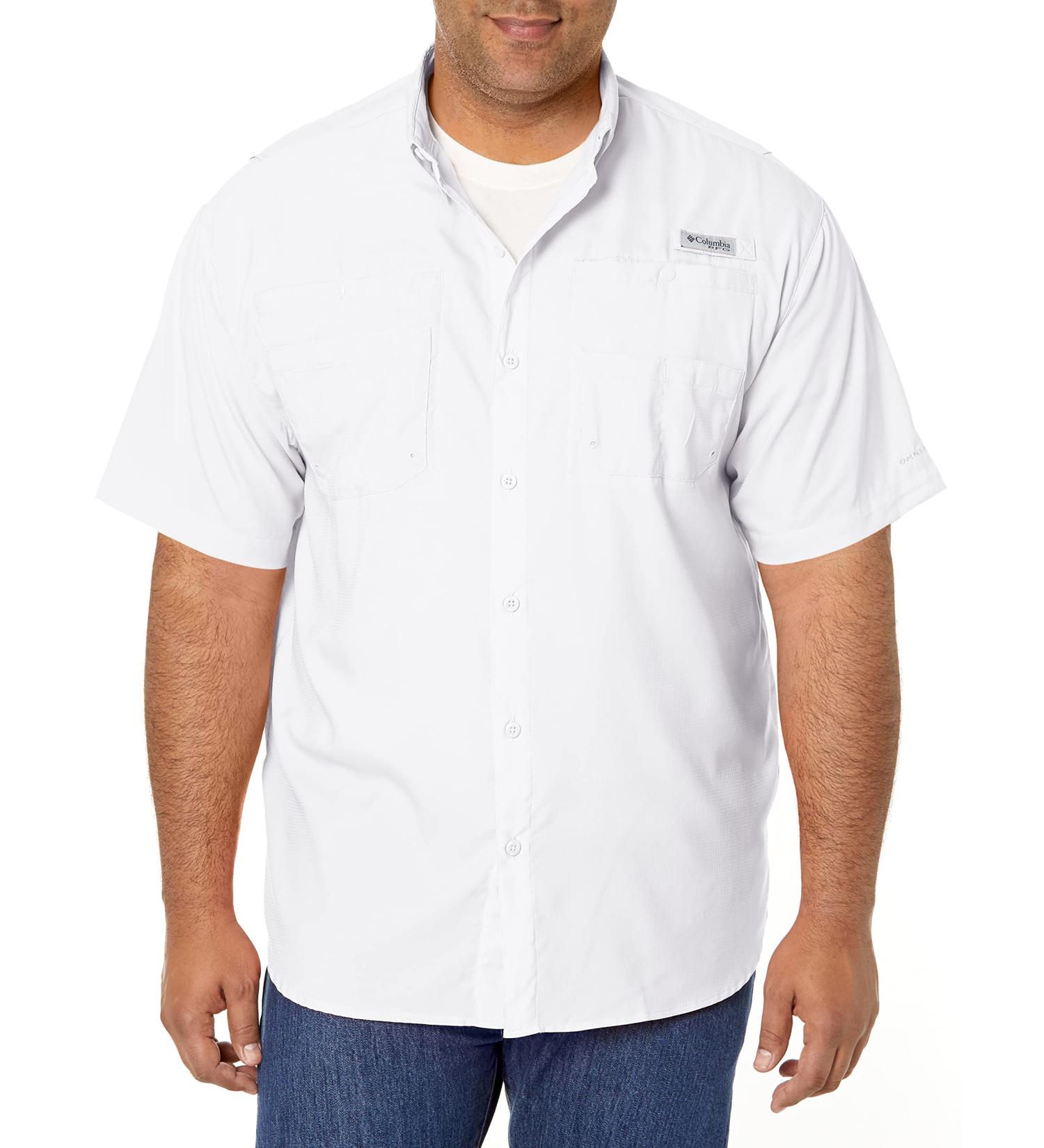 Columbia Men's PFG Tamiami II UPF 40 Shirt - White, Large | Short Sleeve Fishing Shirt - Buy Online on GoSupps.com