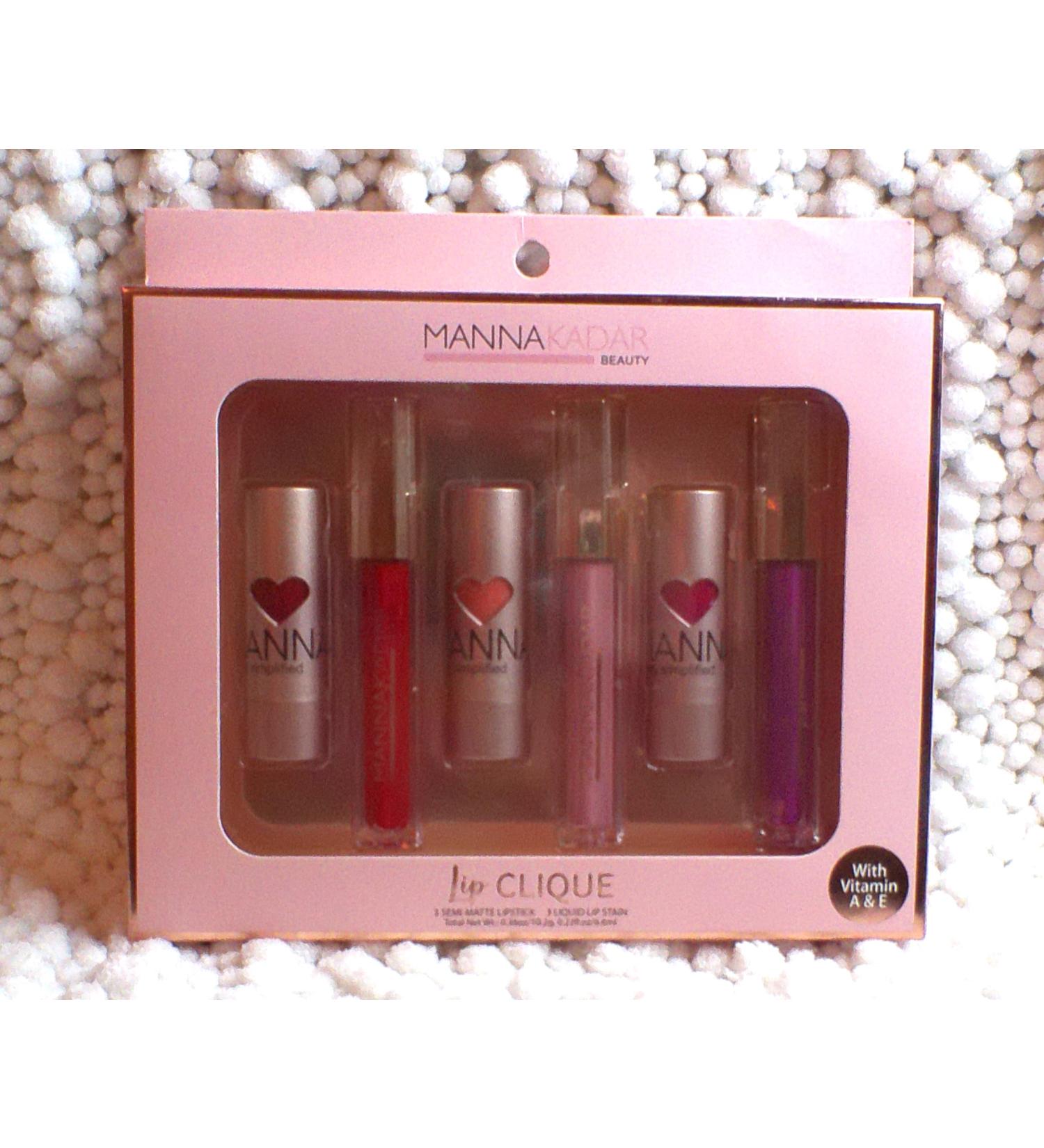 Manna Kadar Lip CLIQUE 3 Semi-Matt Lipstick & 3 Liquid Lip Stain