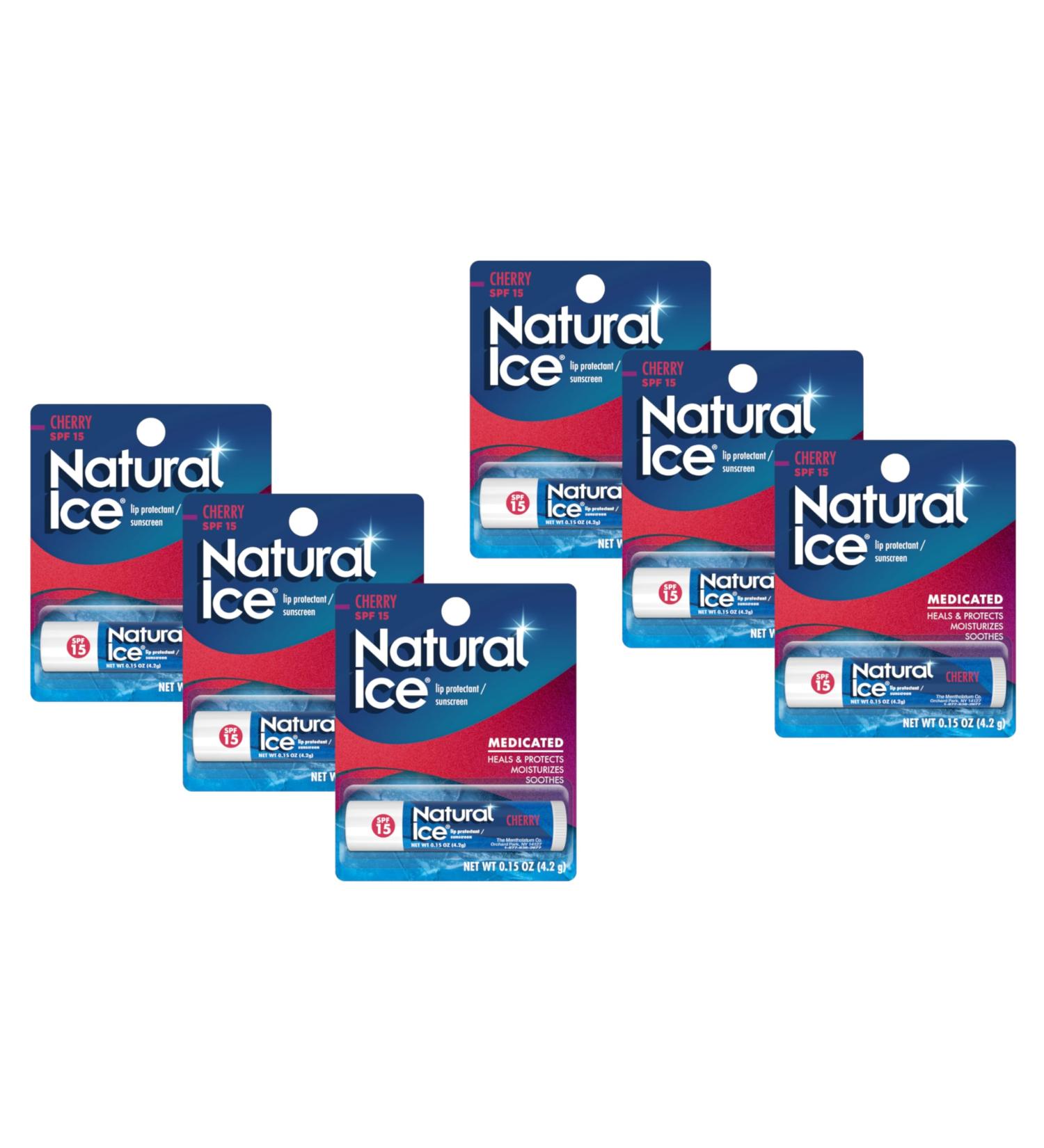 Natural Ice Medicated Lip Protectant/Sunscreen SPF 15 Cherry 0.15 oz (Pack of 6) - Buy Online on GoSupps.com