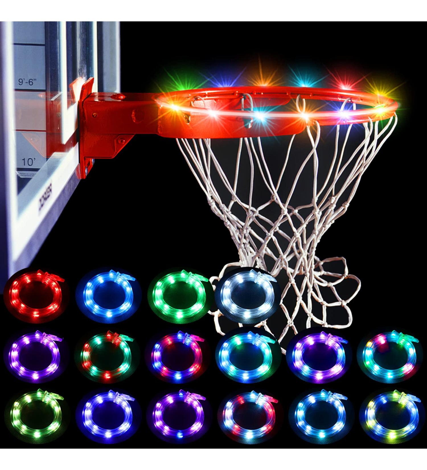 Remote Control LED Basketball Hoop Lights | 16 Color Waterproof Rim Strip Light for Night Outdoor Play | Perfect Gift for Kids Training - Buy Online on GoSupps.com