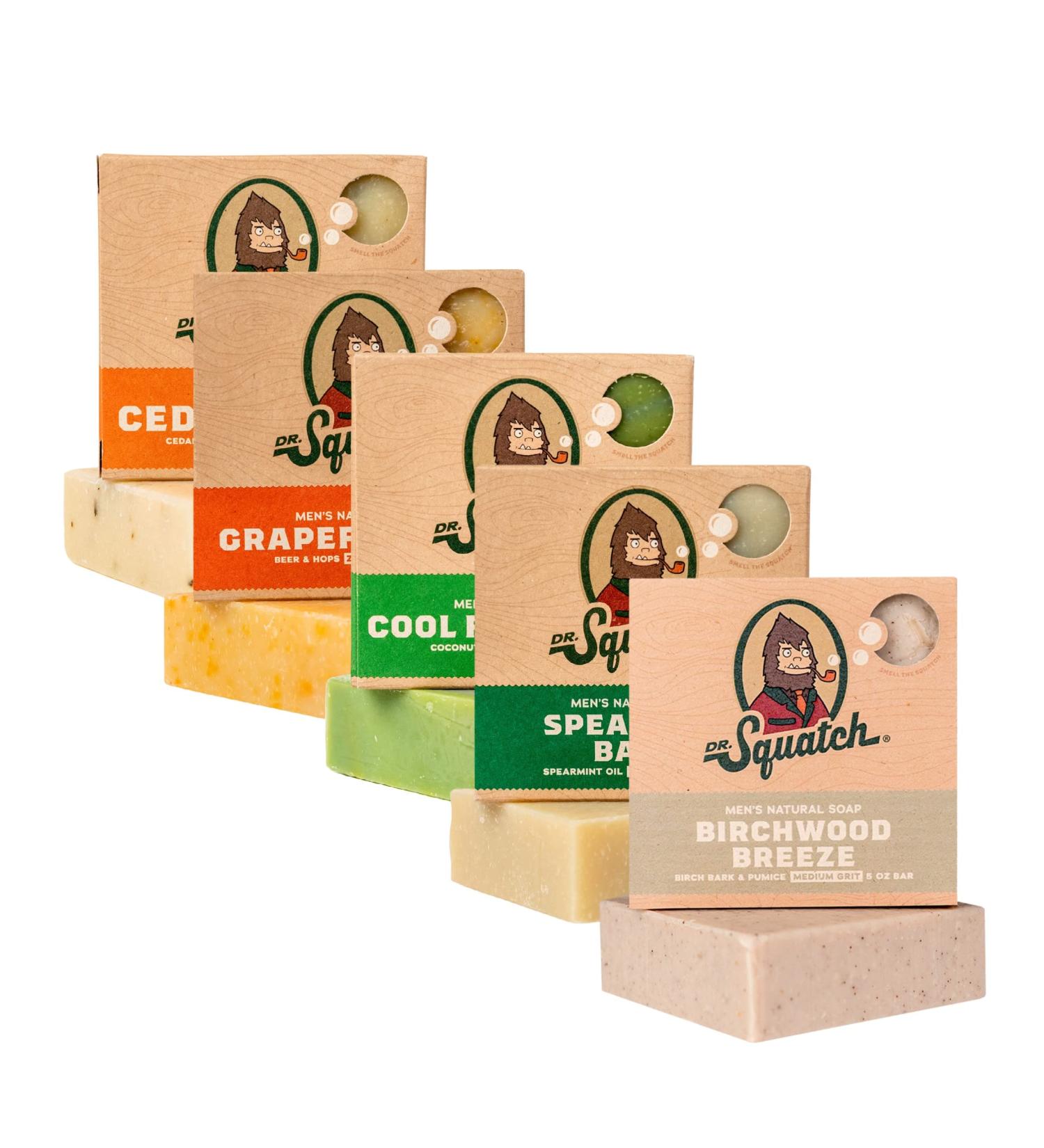 Dr. Squatch Men's Bar Soap Variety Pack - 5 Natural Scents for Refreshing Cleanliness - Buy Online on GoSupps.com