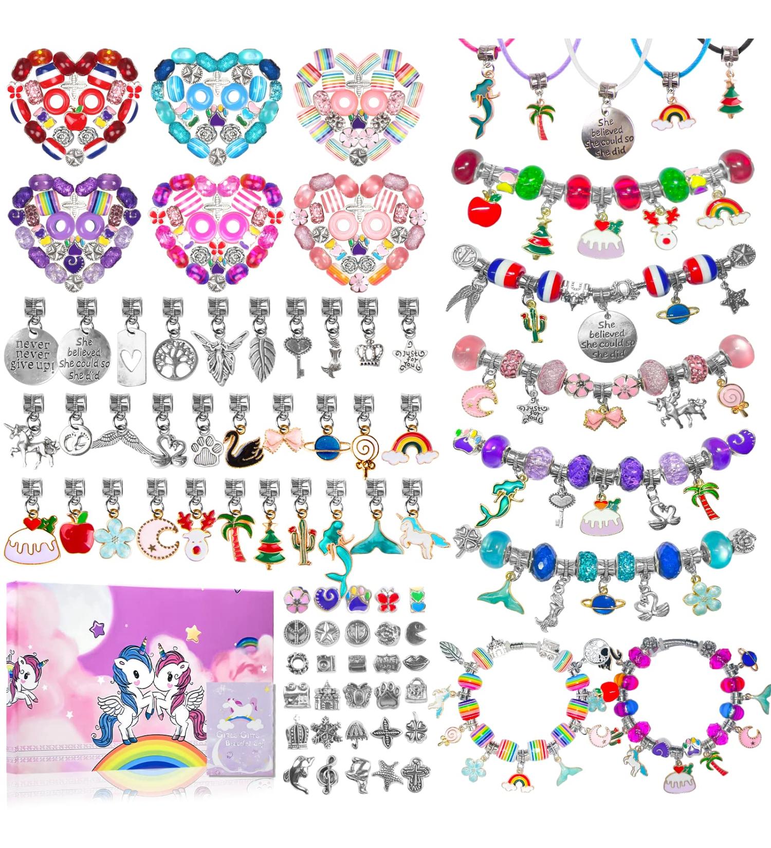 150 PCS Large Charm Bracelet Making Kit for Girls Ages 8-12 | Unicorn Mermaid DIY Jewelry Supplies | Arts and Crafts Gift Set for Teenage Girls - Buy Online on GoSupps.com