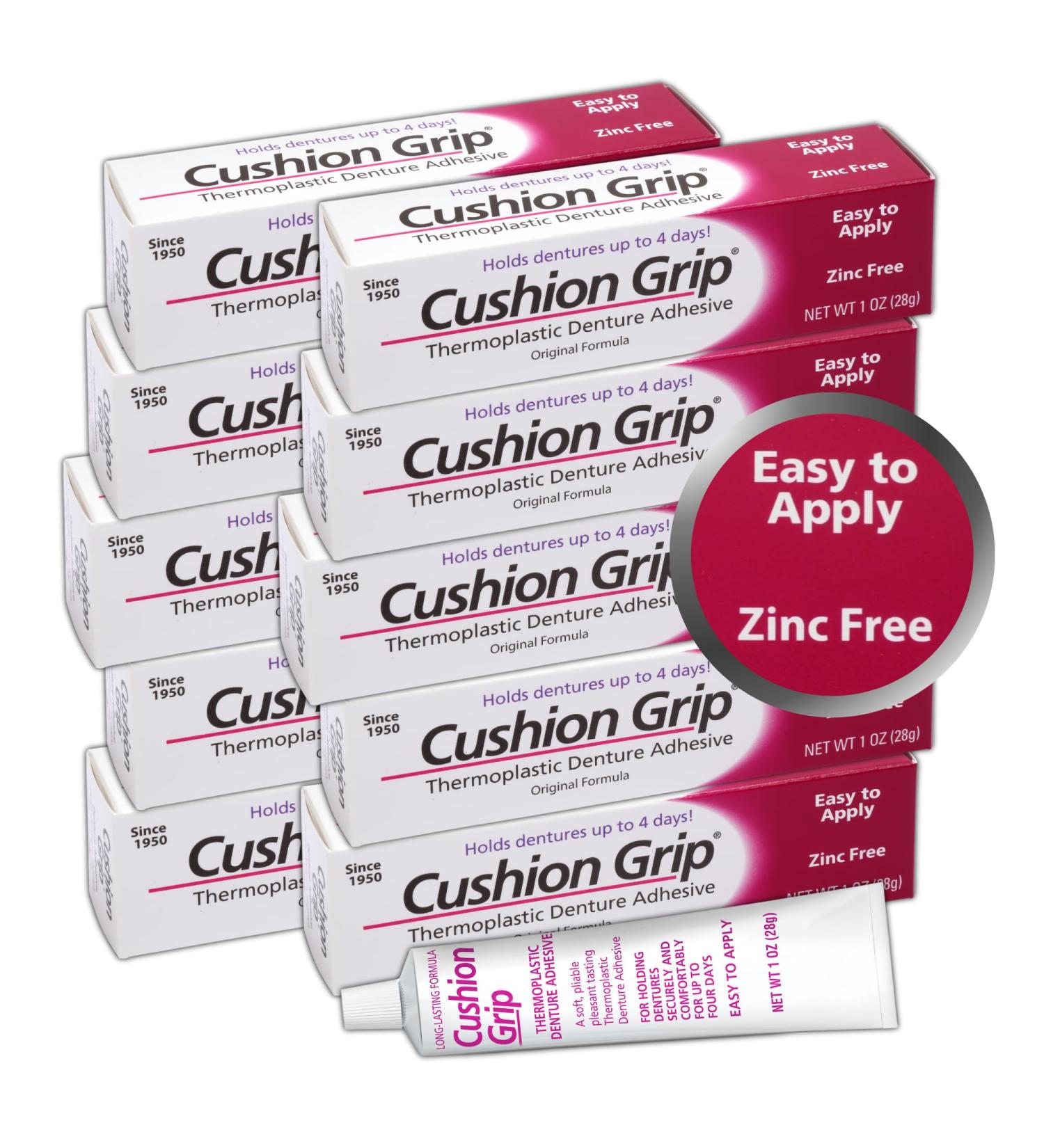 Cushion Grip Thermoplastic Denture Adhesive | Secure Loose-Fitting Dentures & Partials | Non-Glue Soft Reliner | 10-Pack - Best for Comfort & Hold - Buy Online on GoSupps.com