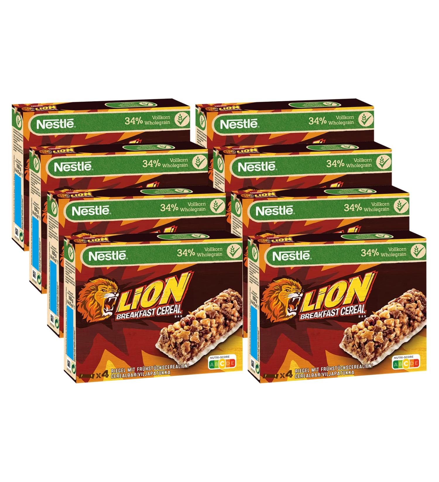 Nestl Lion Cereal Bars - No Artificial Flavours Pack of 8 (4 x 25g) | Buy Online Internationally - Buy Online on GoSupps.com