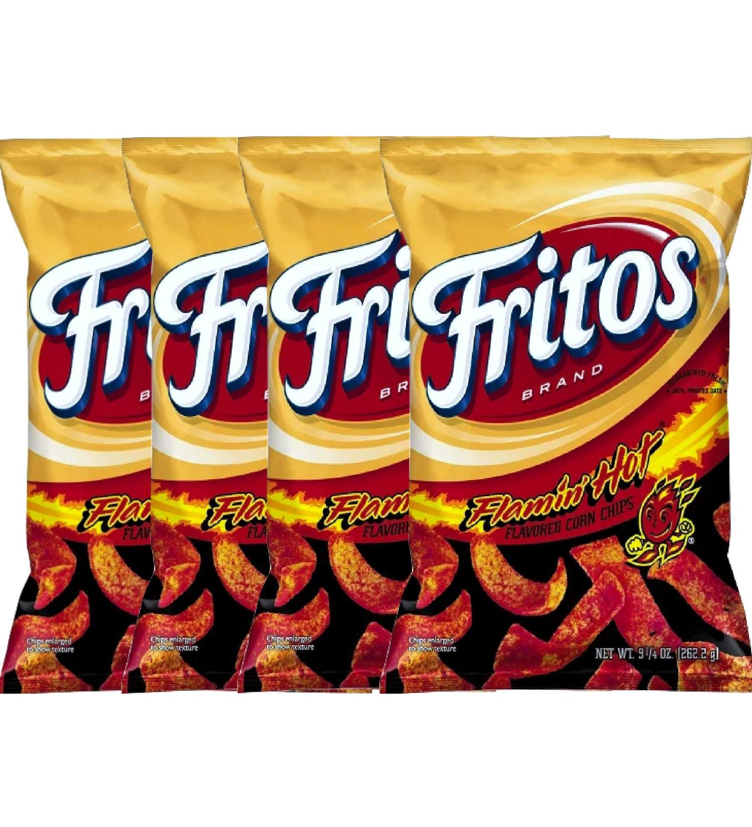 NEW Fritos Flamin Hot Flavored Corn Chips - 9.25oz (4) 9.25 Ounce (Pack of 4)