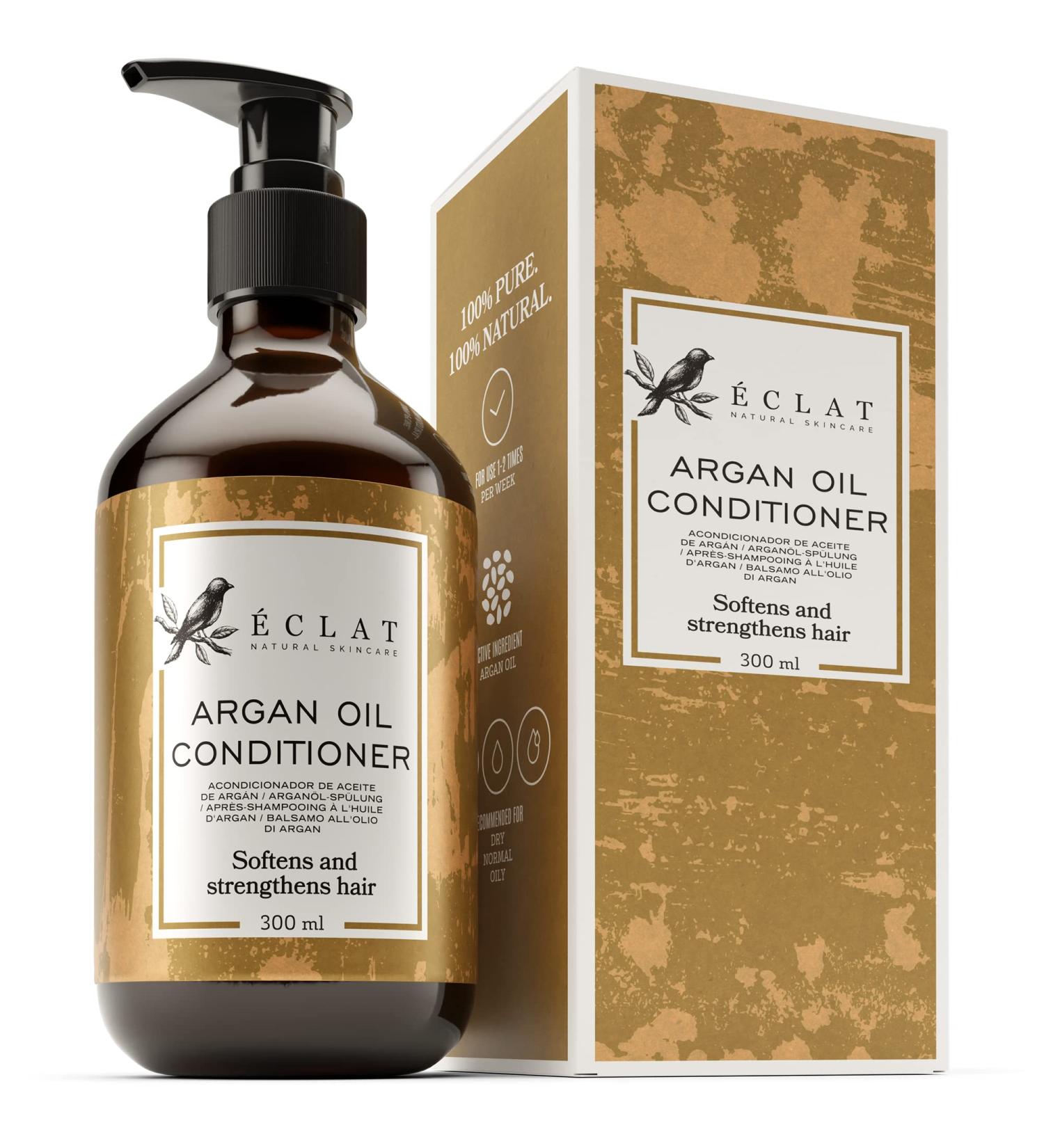Bio -argan oil conditioner for women & men - 5x more omega -6 for softer & healthier hair - 100% vegan & sulfate -free - developed by dermatologists