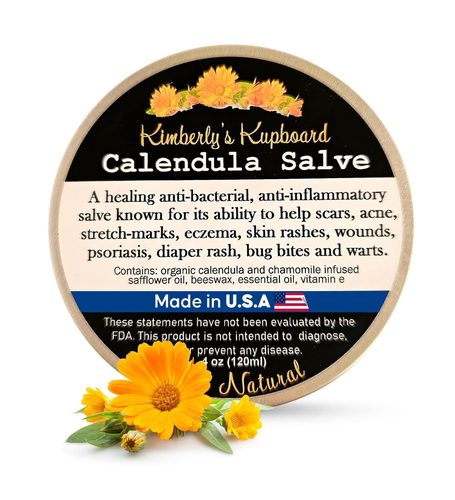 Kimberlys Kupboard Calendula Super Salve 112ml - Natural Herbal Balm for Dry Skin Bug Bites & Itch Relief - Chemical-Free Multipurpose Soothing Solution - Buy Online on GoSupps.com