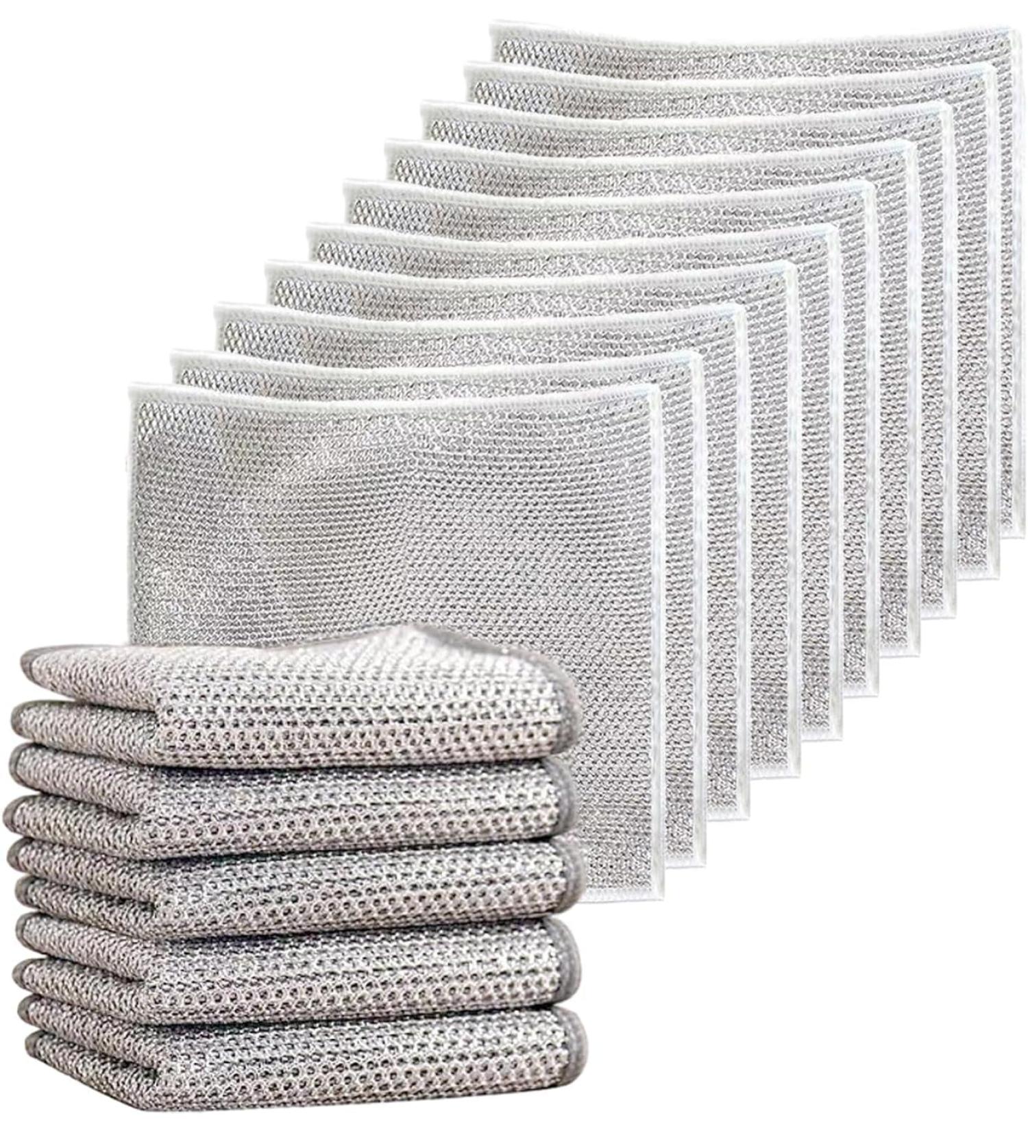 10Pcs Multipurpose Wire Dishwashing Rags for Wet and Dry Dish Cloths for Washing Up Reusable Dishwashing Kitchen Towels Lint Free Duster Cloth Non-Scratch Wire Dishcloth (Single Layer 10Pcs) - Buy Online on GoSupps.com