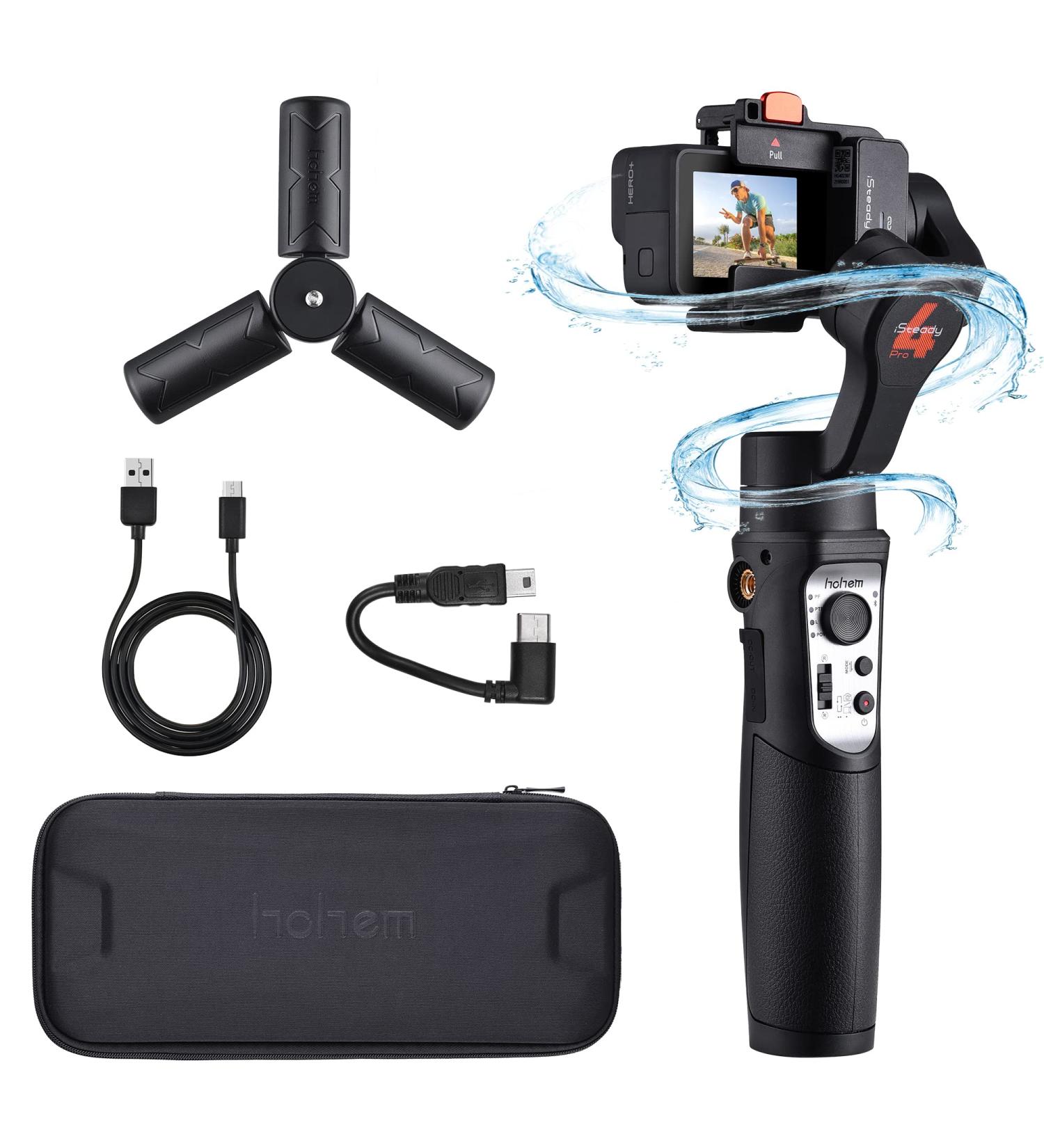 3 Axis Gimbal Stabilizer Handheld Tripod Mount - Bluetooth Control, Compatible with YI Cam, Insta 360, Sony RX0, GoPro Hero, Osmo Cameras - hohem iSteady Pro4 - Buy Online on GoSupps.com
