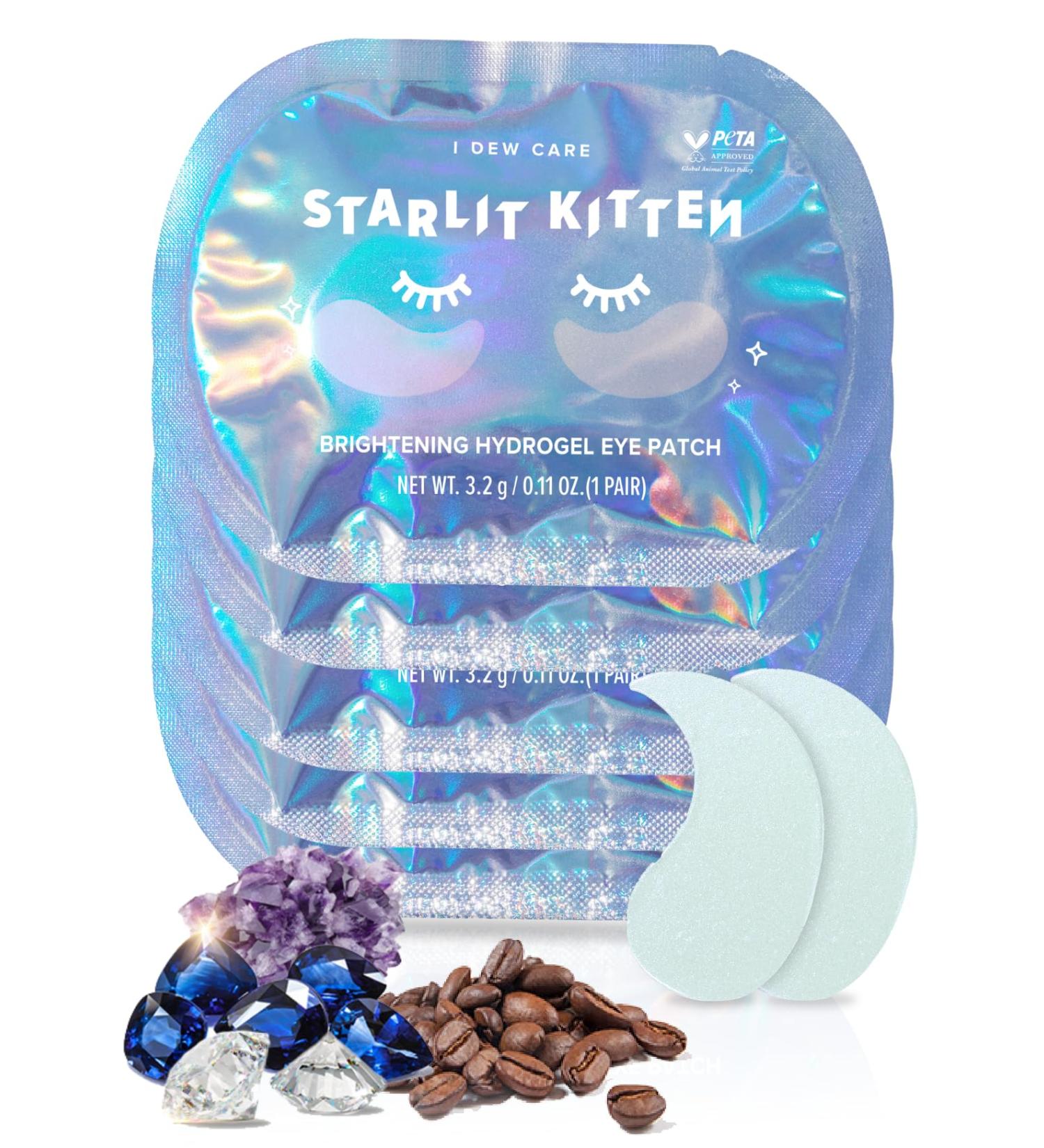 I Dew Care Hydrogel Eye Patch - Starlit Kitten | Reduce Dark Circles, Fine Lines, Puffy Eyes & Bags | Hydrating & Brightening Under Eye Patches with Caffeine & Hyaluronic Acid - Buy Online on GoSupps.com