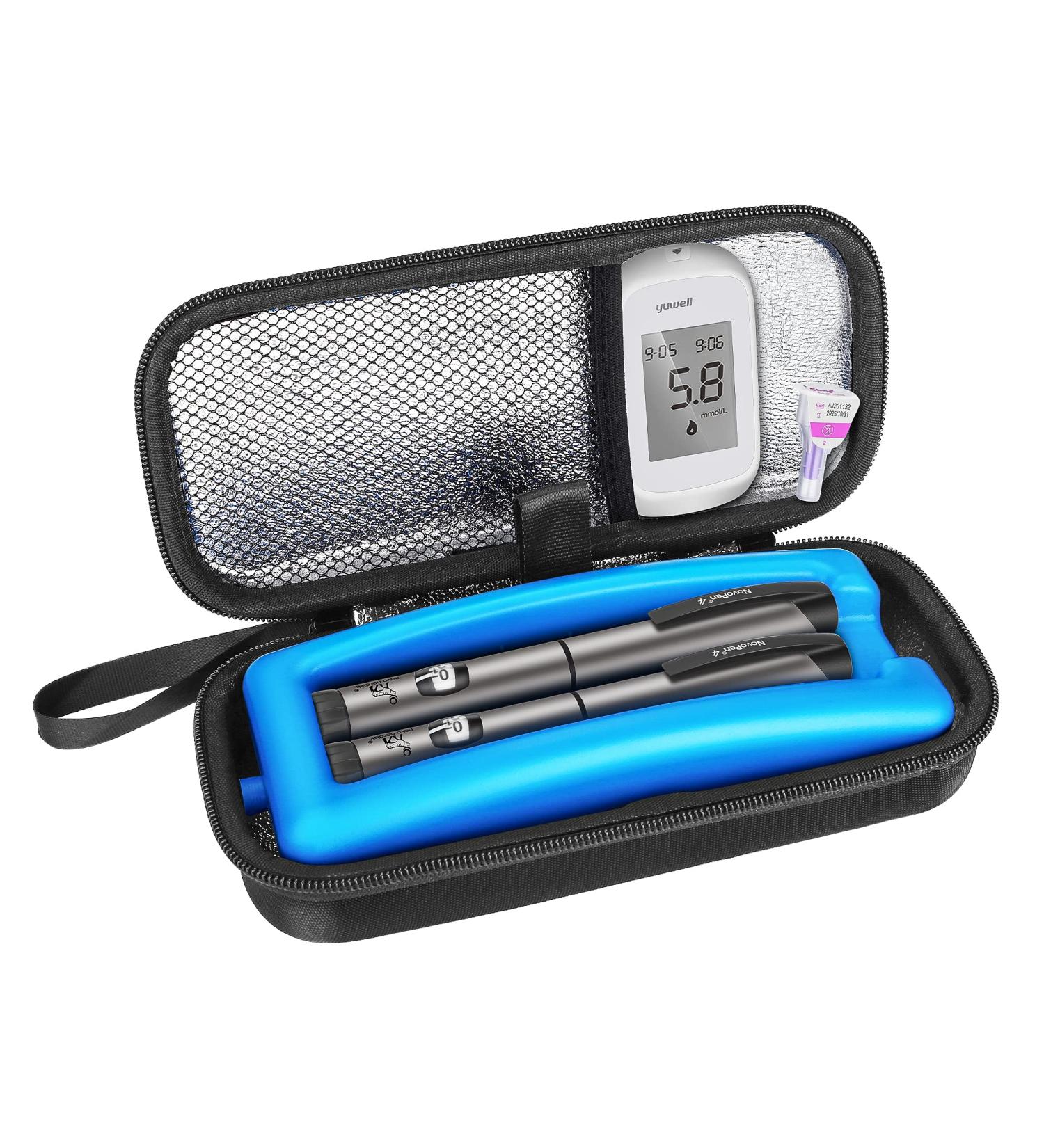 ZICCGA Insulin Cooler Travel Case - Waterproof & Insulated Cooling Hard Bag for Diabetic Medication Organization (Black) - Buy Online on GoSupps.com