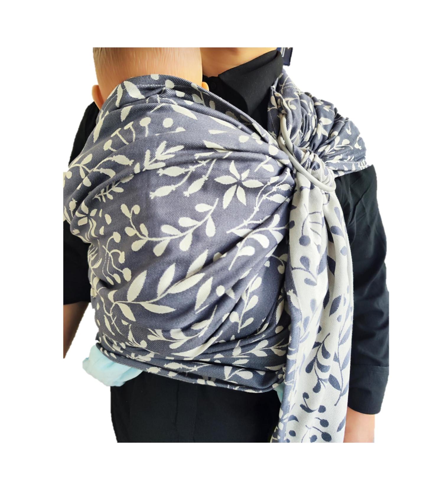 Shabany Ring Sling Carrier - 100% Organic Cotton - Baby Belly Carrier for Newborns & Toddlers - Silver (Elegant) Stylish - Buy Online on GoSupps.com