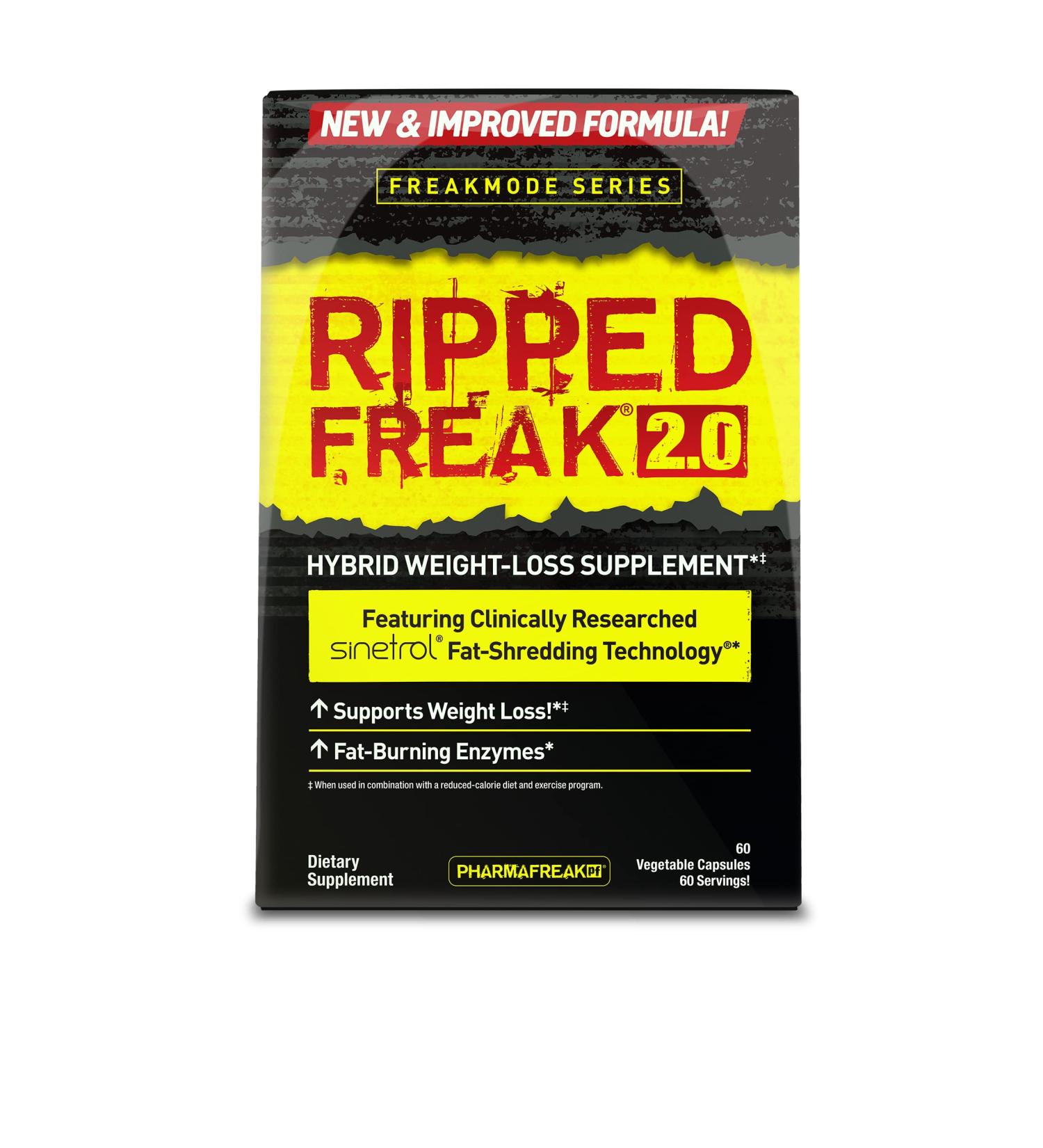 Pharmafreak Ripped Freak 2.0 - Hybrid Weight Loss Supplement - 60ct - Made in the USA - Buy Online on GoSupps.com