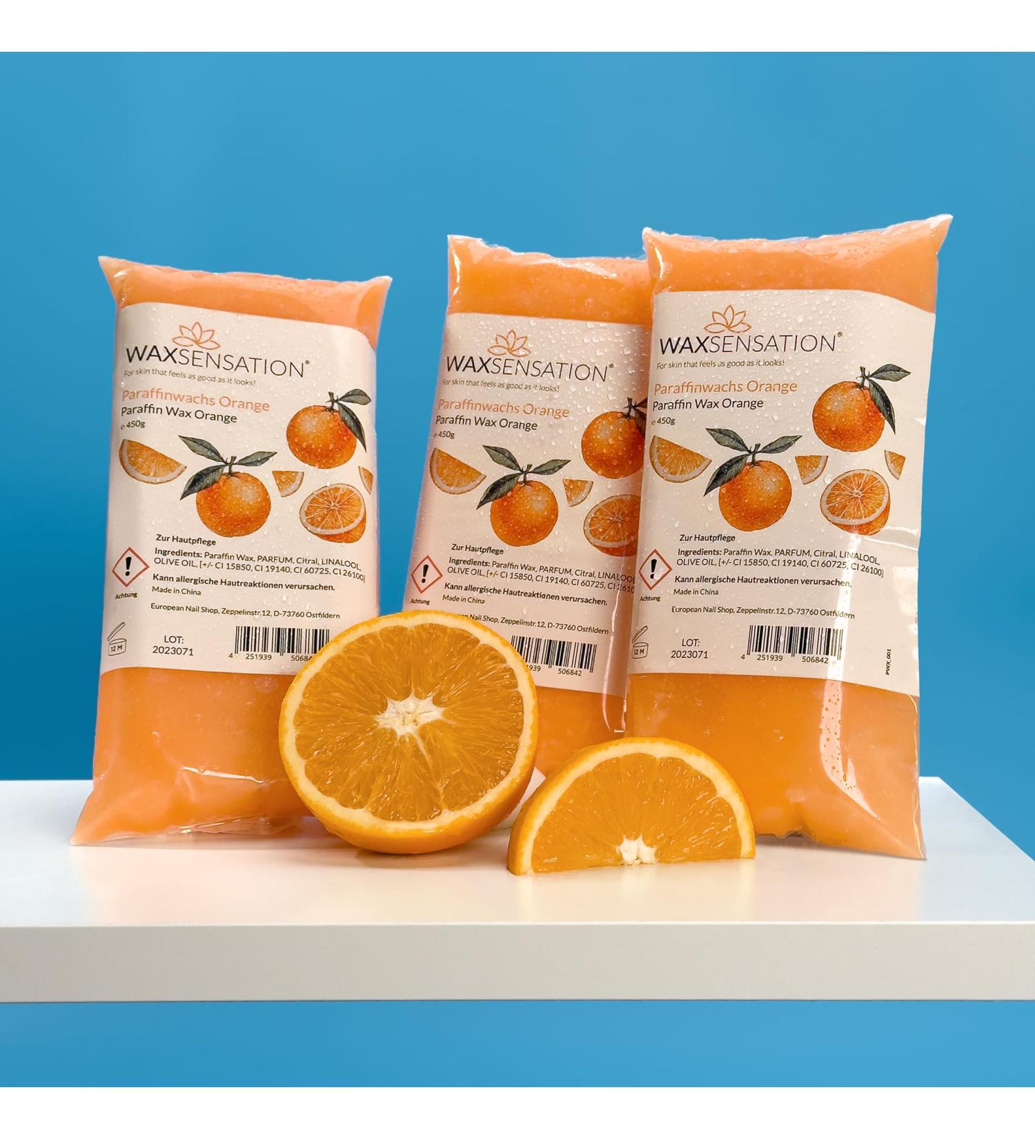 WAXSENSATION Paraffin wax for hands and feet - Orange 3 x 450g 3 pieces Orange