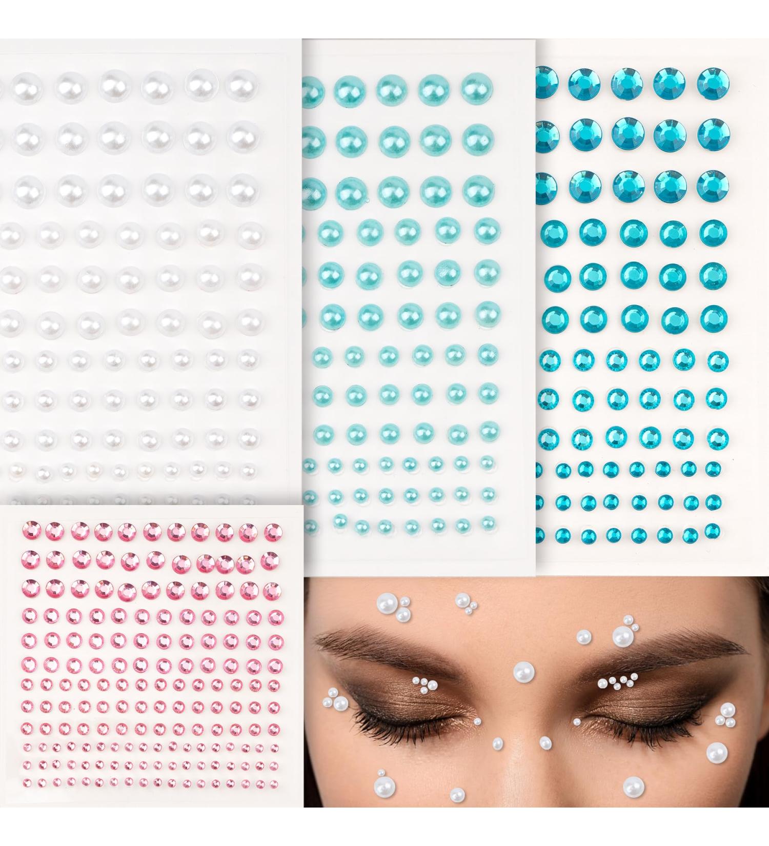 660 Pieces Face Gems & Hair Pearls - Self-Adhesive Rhinestones for Makeup Festival Face Jewels & DIY Crafts in 3/4/5/6mm - Buy Online on GoSupps.com