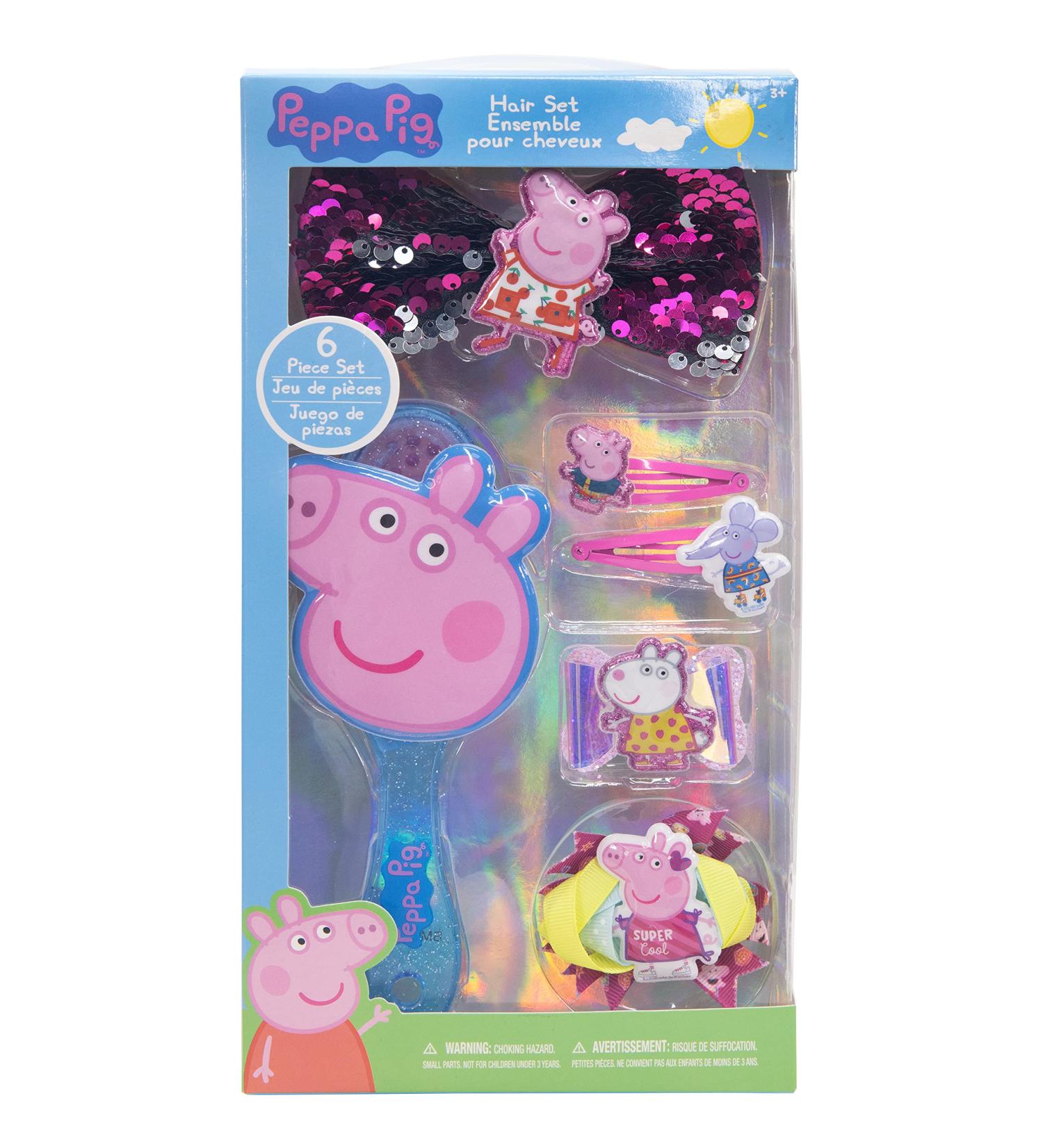 Peppa Pig Hair Accessories Gift Set for Kids Girls | Ages 3+ (6 Pcs) - Hair Bow, Brush, Clips & More | Perfect for Parties, Sleepovers & Makeovers - Buy Online on GoSupps.com