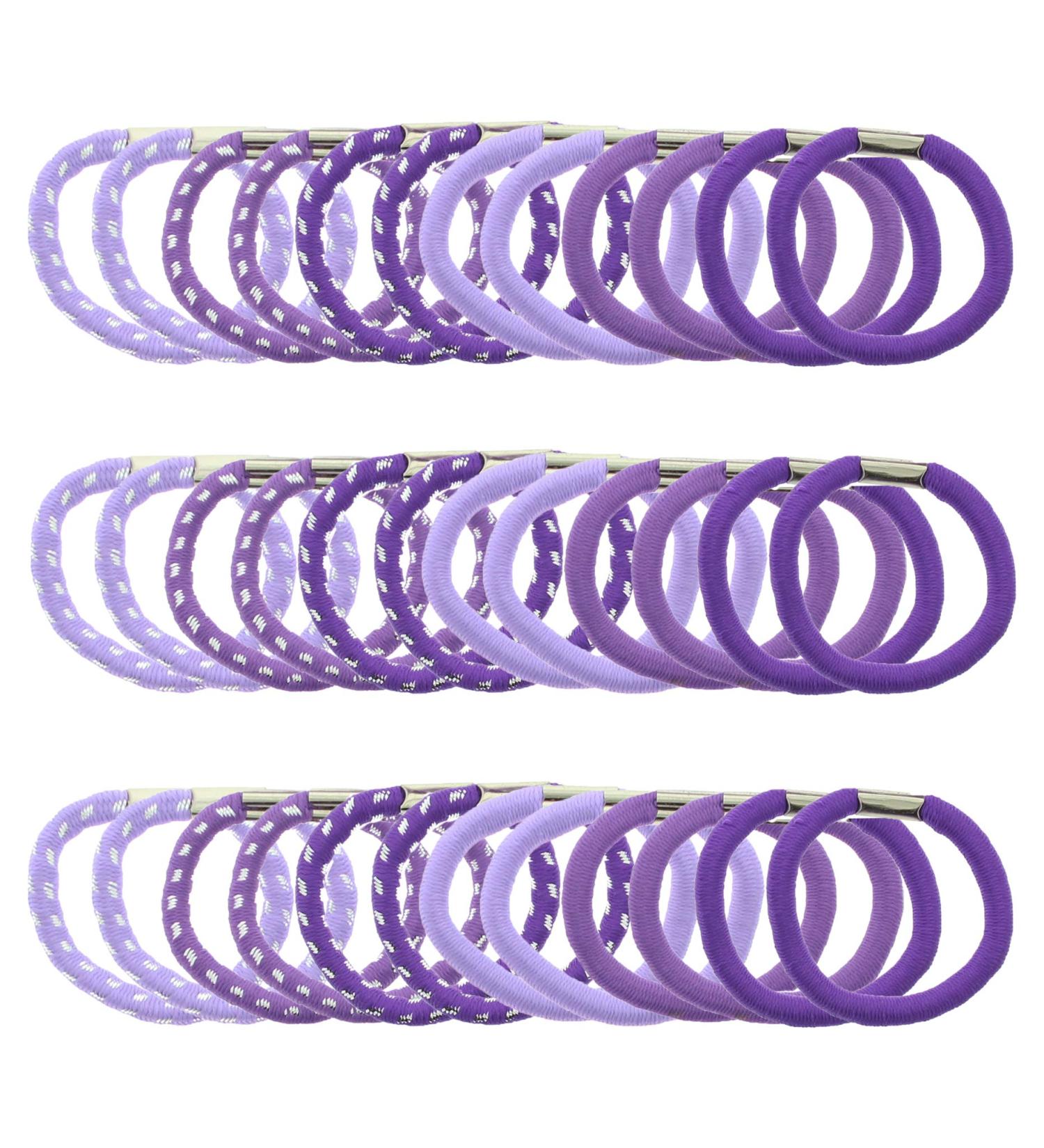 Zac's Alter Ego Set of 36 Strong Elastics Hair Bobbles Elastic Bands Hair Accessory Purple Shades - Buy Online on GoSupps.com