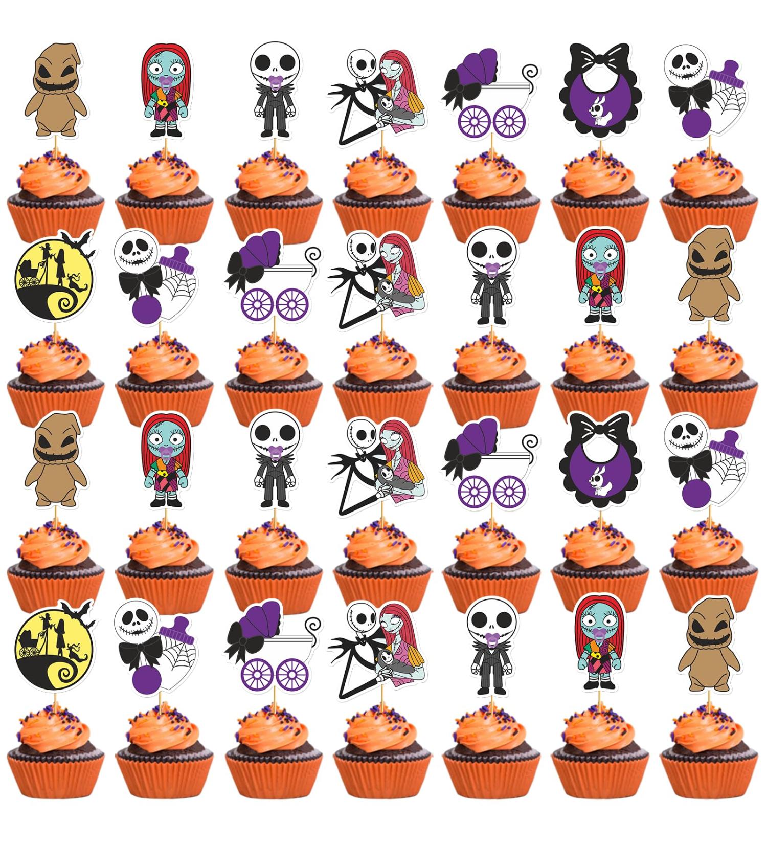 40Pcs Nightmare Before Christmas Baby Shower Cupcake Toppers Nightmare Before Christmas Cupcake Decorations Nightmare Before Christmas Baby Shower Decorations Nightmare Before Christmas Halloween Black - Buy Online on GoSupps.com