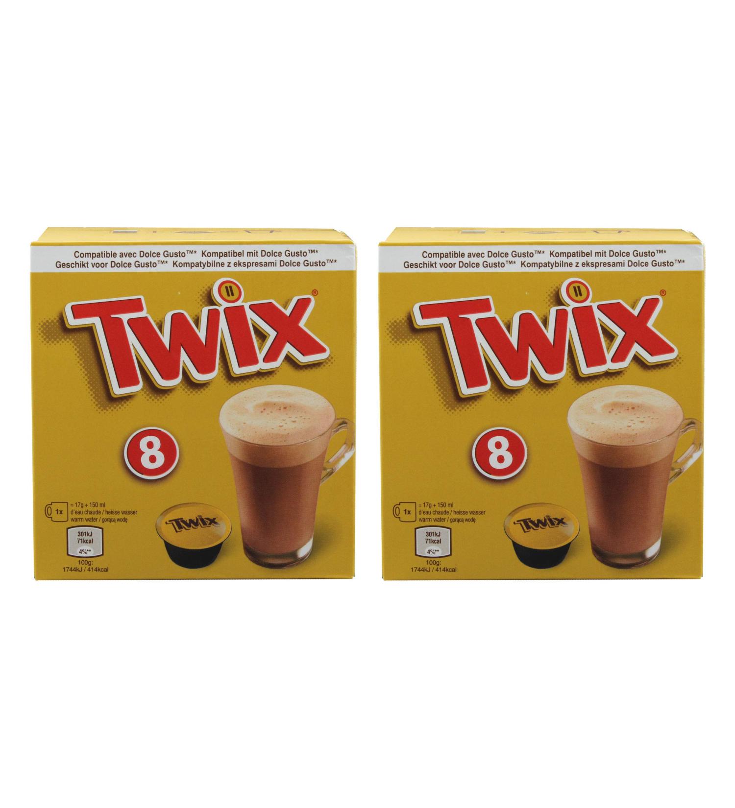 Twix Pods Lot de 2 bo tes de Poudre de Cacao Boissons au Chocolat 2 bo tes de 8 Capsules compatibles Dolce Gusto - Buy Online on GoSupps.com