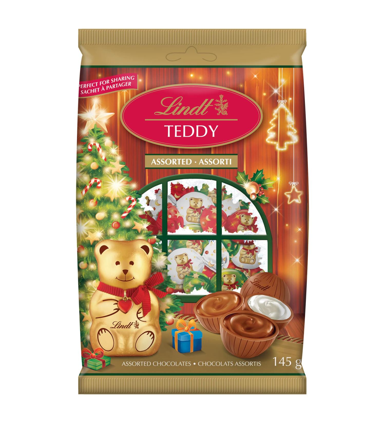 LINDT TEDDY Assorted Milk Chocolates 145 Grams Christmas Chocolate & Candy & Stocking Stuffers Bag contains Solid Milk Chocolate Hazelnut Cream & Double Milk Chocolates with Smooth Chocolate Centres Individually Wrapped Chocolate Assorted 145g - Buy Online on GoSupps.com