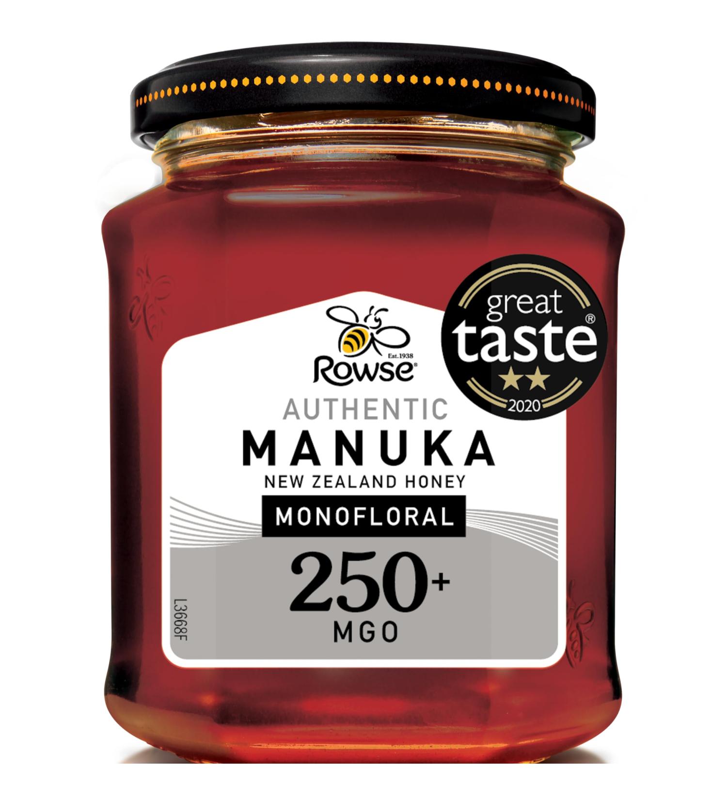 Rowse Honey Monofloral Manuka Honey 250+MGO Jar New Zealand 100% pure & natural 225g - Buy Online on GoSupps.com