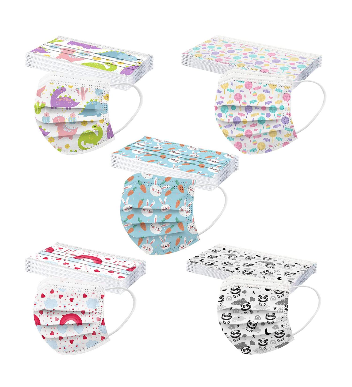 Buy NcQifei 50-Pack Kids Disposable 3-Layer Face Masks - Cute Cartoon Designs for Boys & Girls - Breathable Mouth Protection Bandanas - International Shipping Available - Buy Online on GoSupps.com