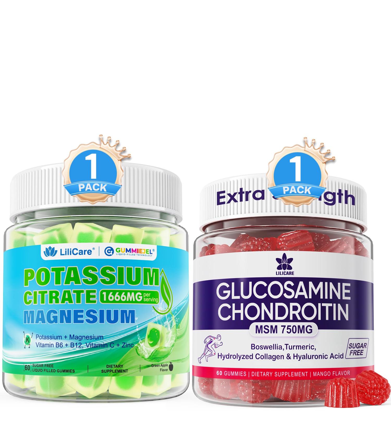 LILICARE Glucosamine Chondroitin Potassium Magnesium Gummies 2 Pack - Buy Online on GoSupps.com