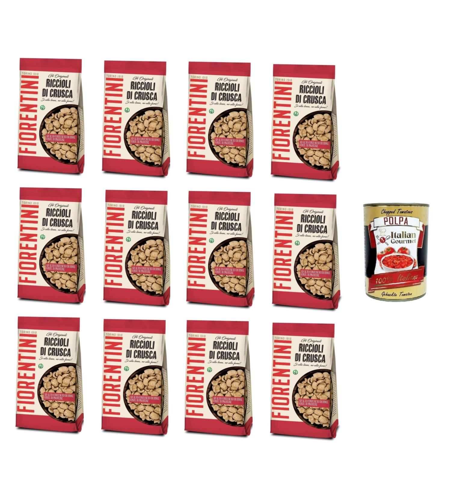 Fiorentini Gli Originali Riccioli di Crusca Original socks "Ja zur Figur" 12 x 250 g + Italian Gourmet Pulp 400 g - Buy Online on GoSupps.com