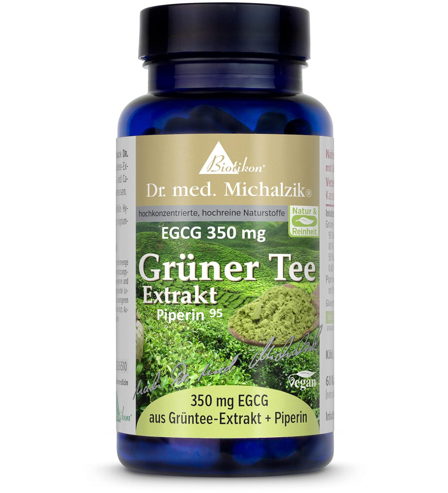 Green Tea Extract 700 mg | Pure EGCG 350 mg | 98% Polyphenols | No Additives | Dr. med. Michalzik | BIOTIKON International Shipping - Buy Online on GoSupps.com
