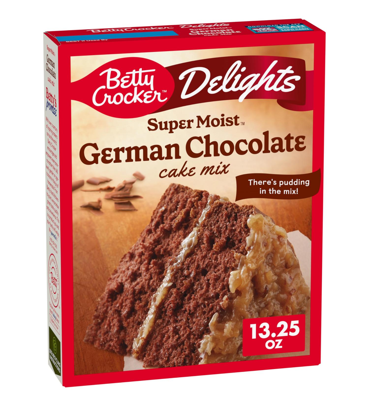 A American Food Mart Betty Crocker Delights Super Moist German Chocolate Cake Mix 376g (13.25oz) - Buy Online on GoSupps.com