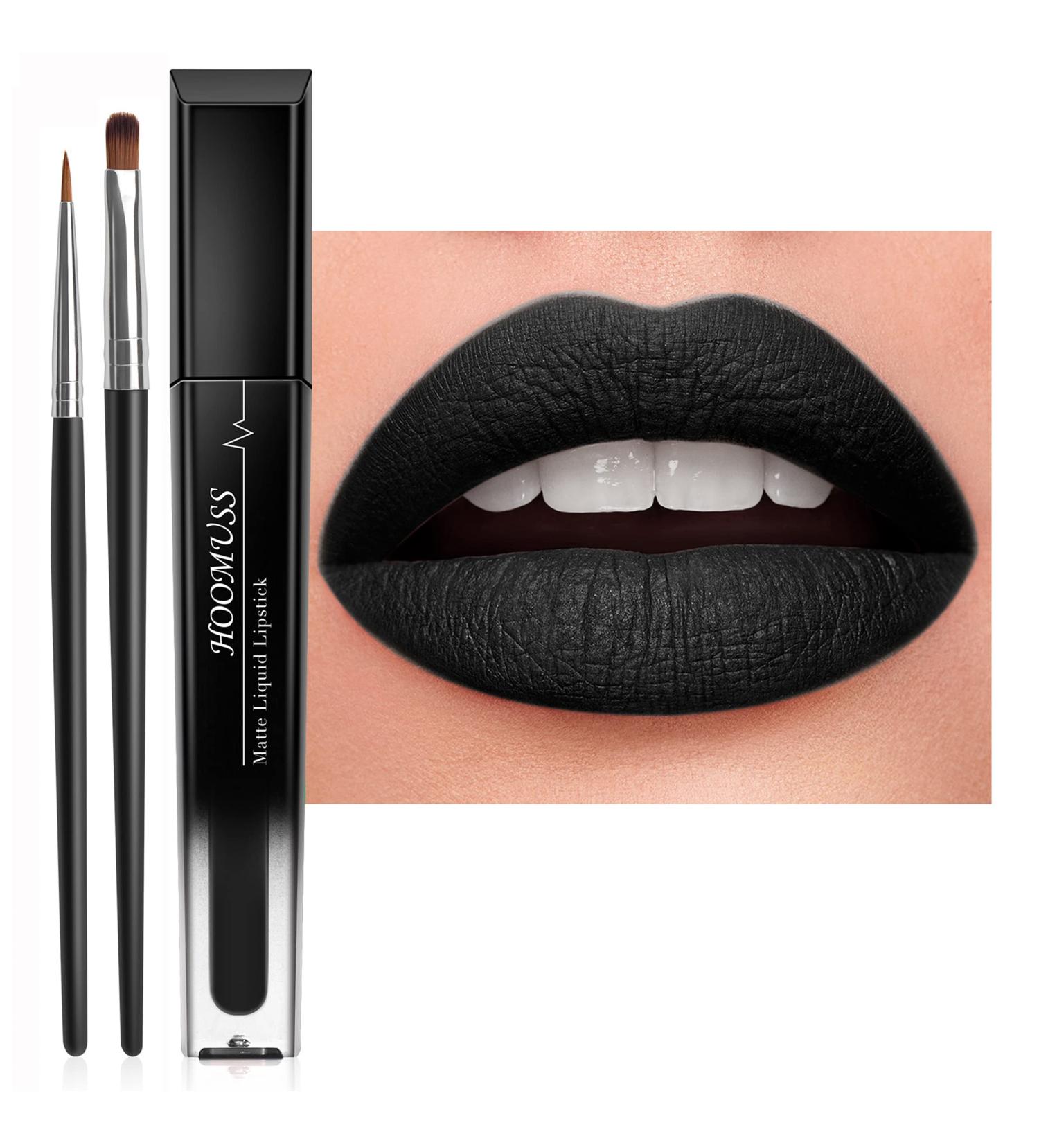 HOOMUSS Black Lipstick - Long Lasting Smudge Proof Matte Lipstick for Halloween | Waterproof Gothic Lip Makeup - Vegan & Cruelty Free (Black Swan) - Buy Online on GoSupps.com