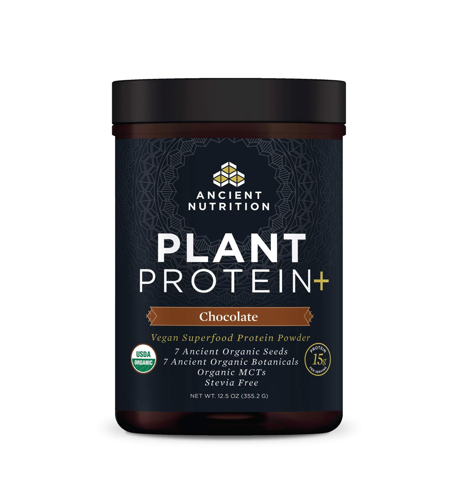 Ancient Nutrition Plant Based Protein Powder Plant Protein+ Chocolate Organic Vegan Superfoods Supplement 15g Protein Per Serving Gluten Free Paleo Friendly 12 Serving - Buy Online on GoSupps.com