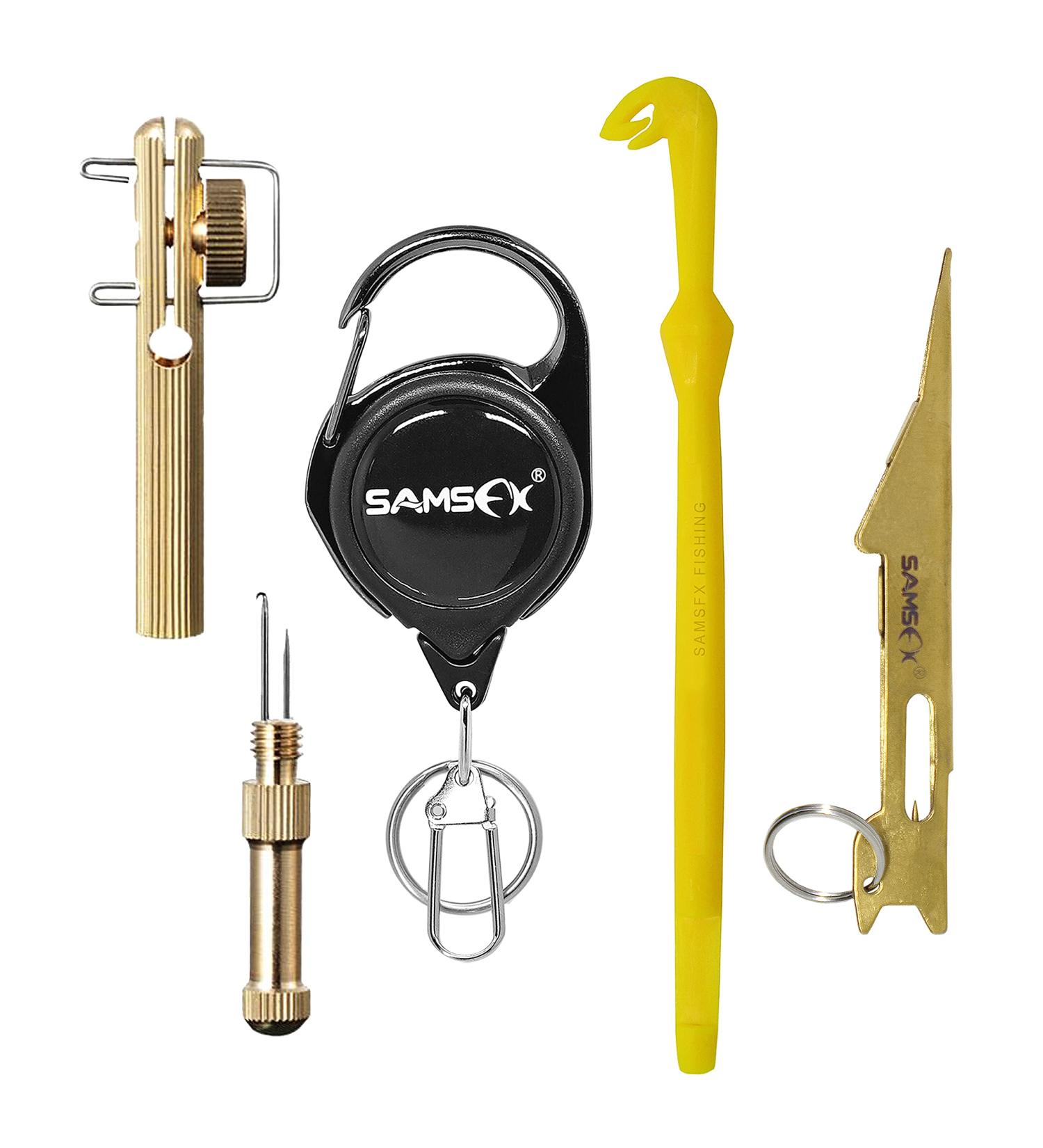 SAMSFX Fishing Line and Hook Knot Tying Tool Kit - 3 Knot Tyers & Zinger Retractor - Buy Online on GoSupps.com