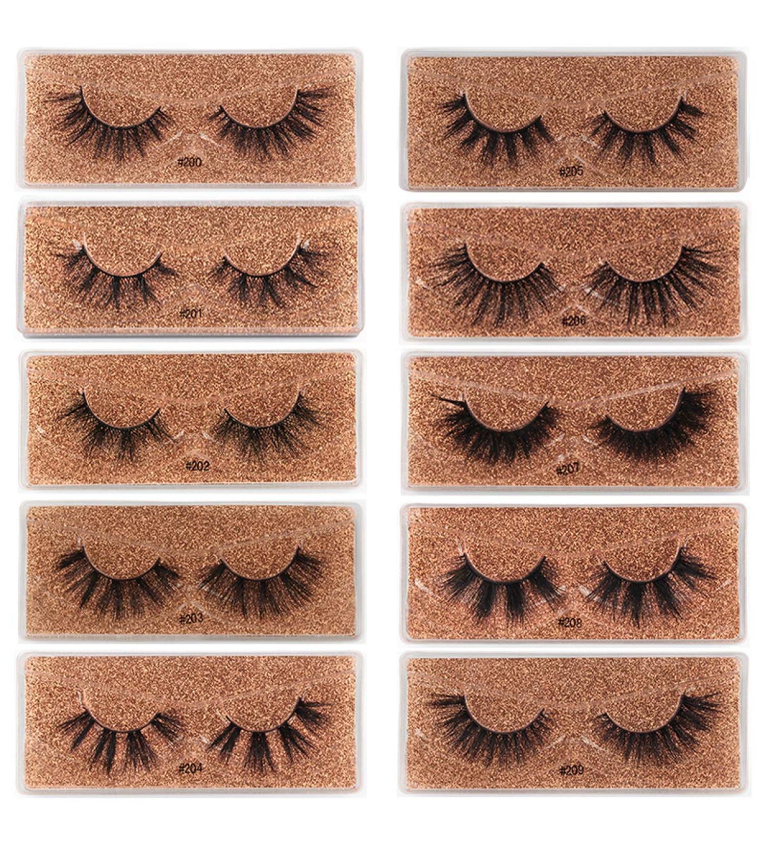 10 Pairs Mixed 3D Mink Lashes - Natural & Dramatic Volume False Eyelashes for Makeup - Buy Online on GoSupps.com